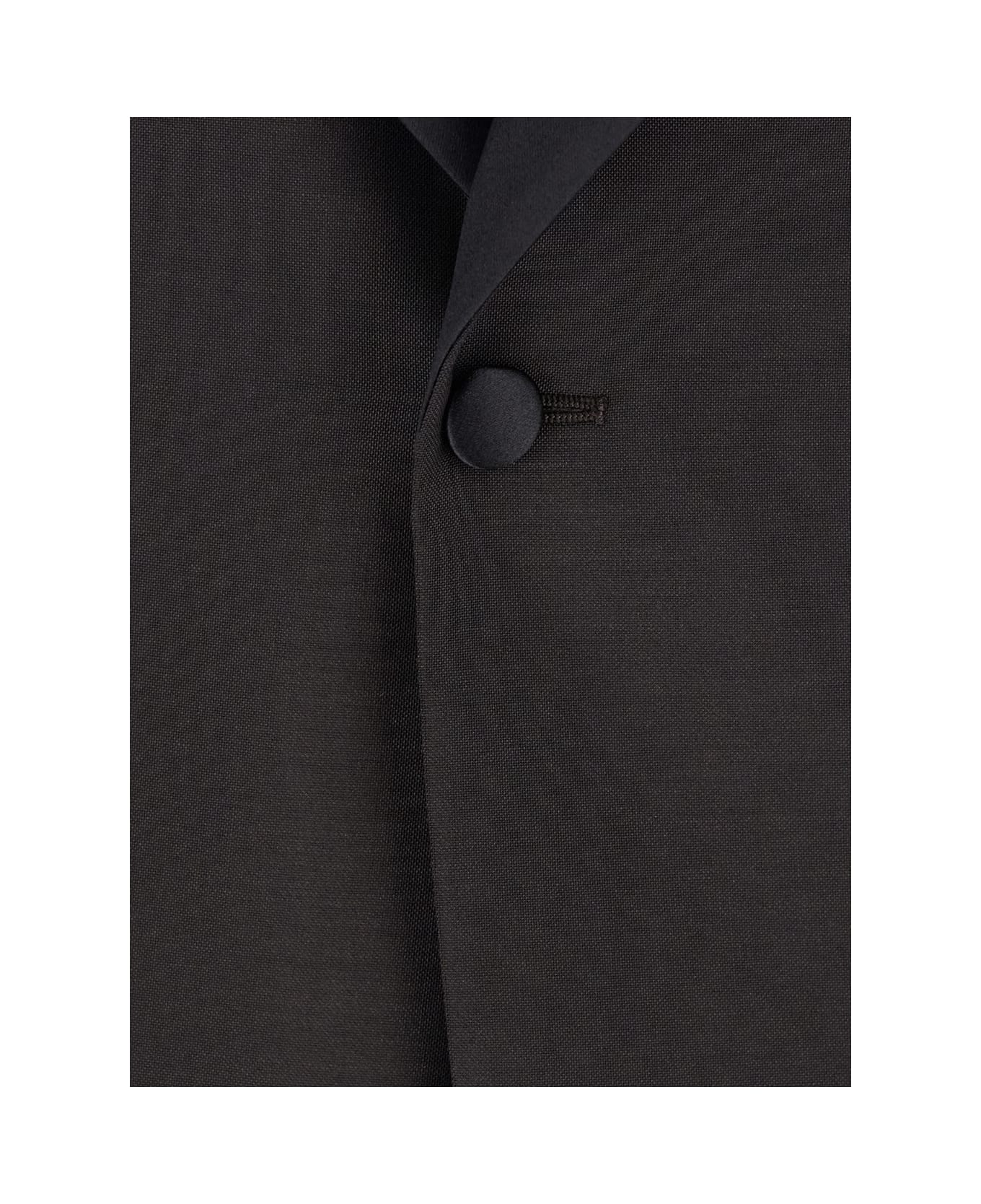Emporio Armani Brown Single-breasted Jacket With Shawl Revers In Wool Blend Man - Brown