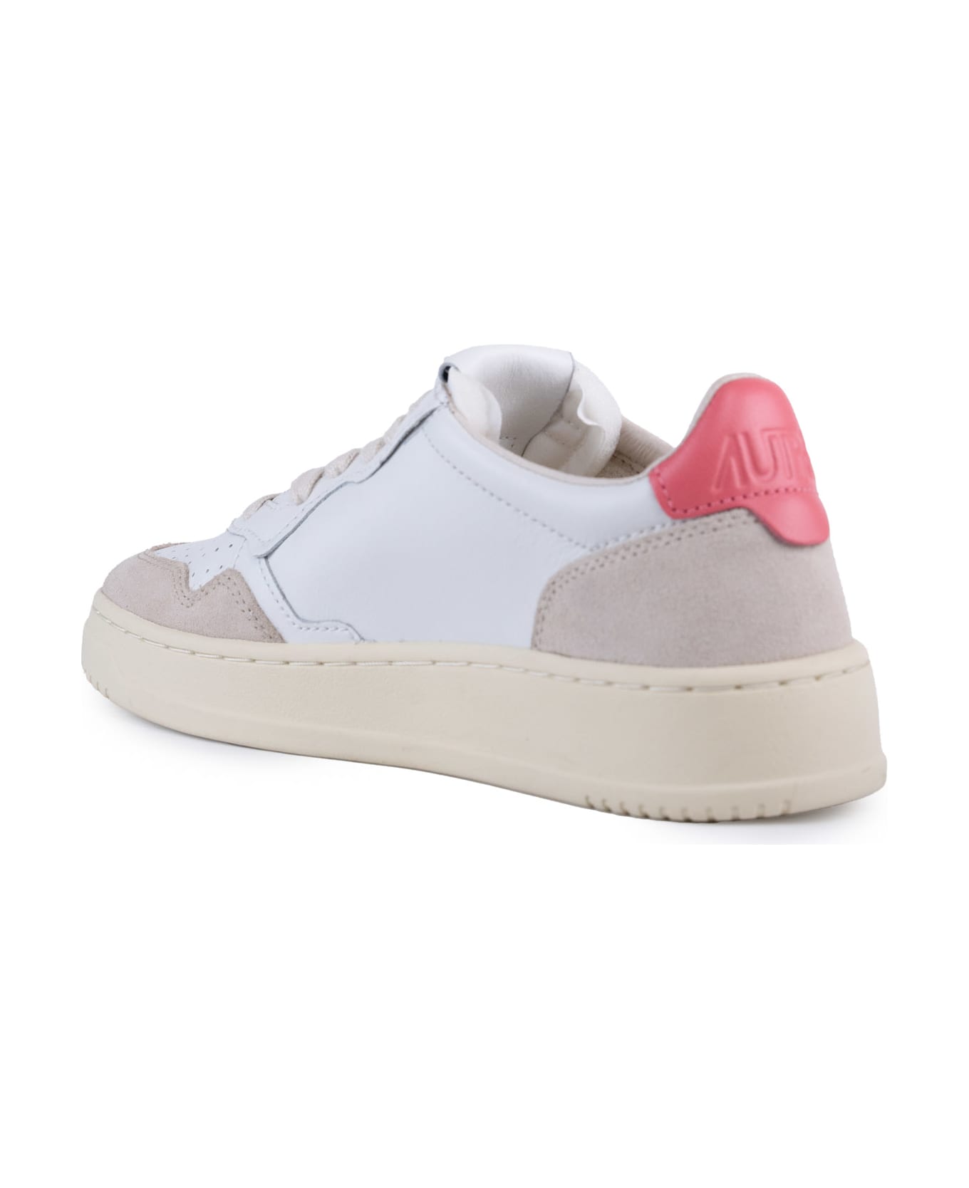 Autry Medalist Low Sneakers In Leather And Suede - Leat/suede wht/tearose スニーカー