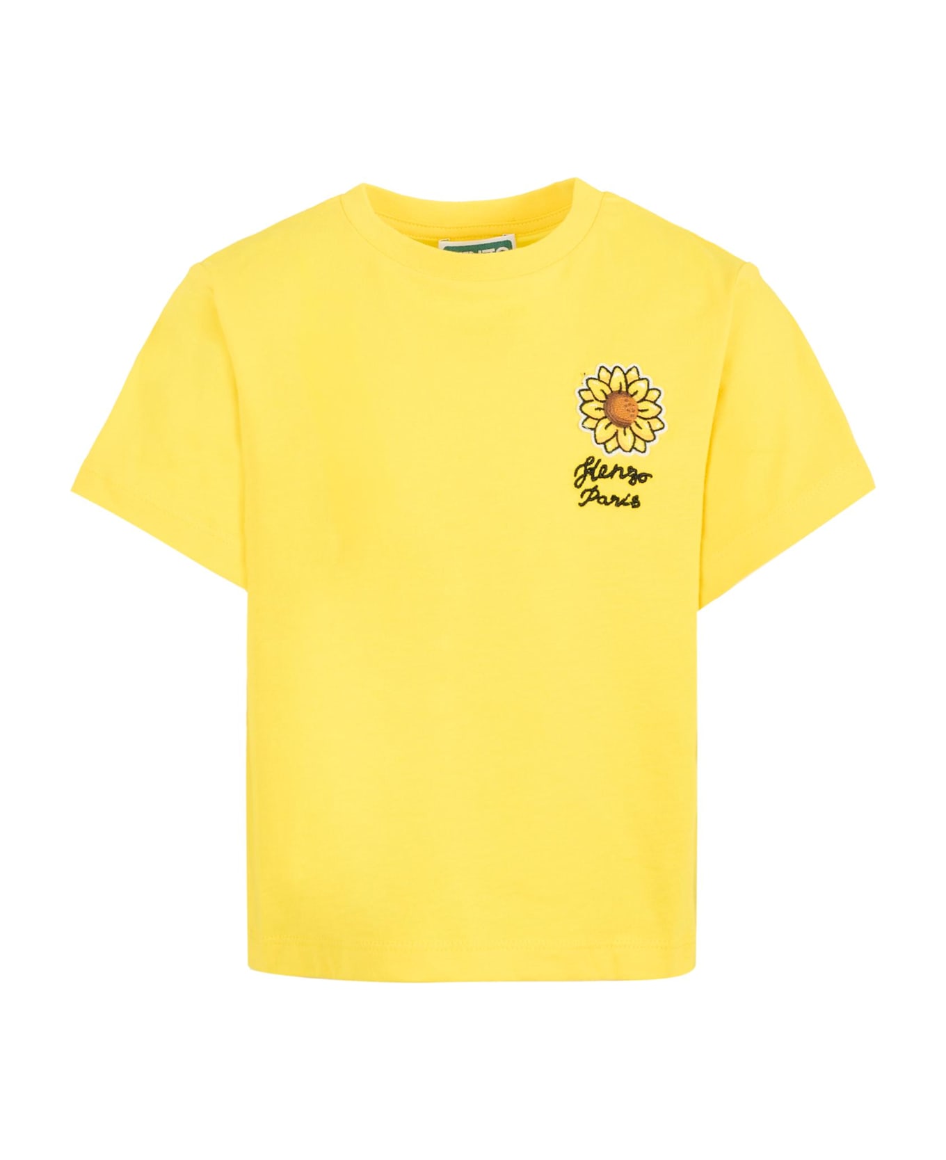 Kenzo Kids Yellow T-shirt For Girl With Sunflower - Yellow