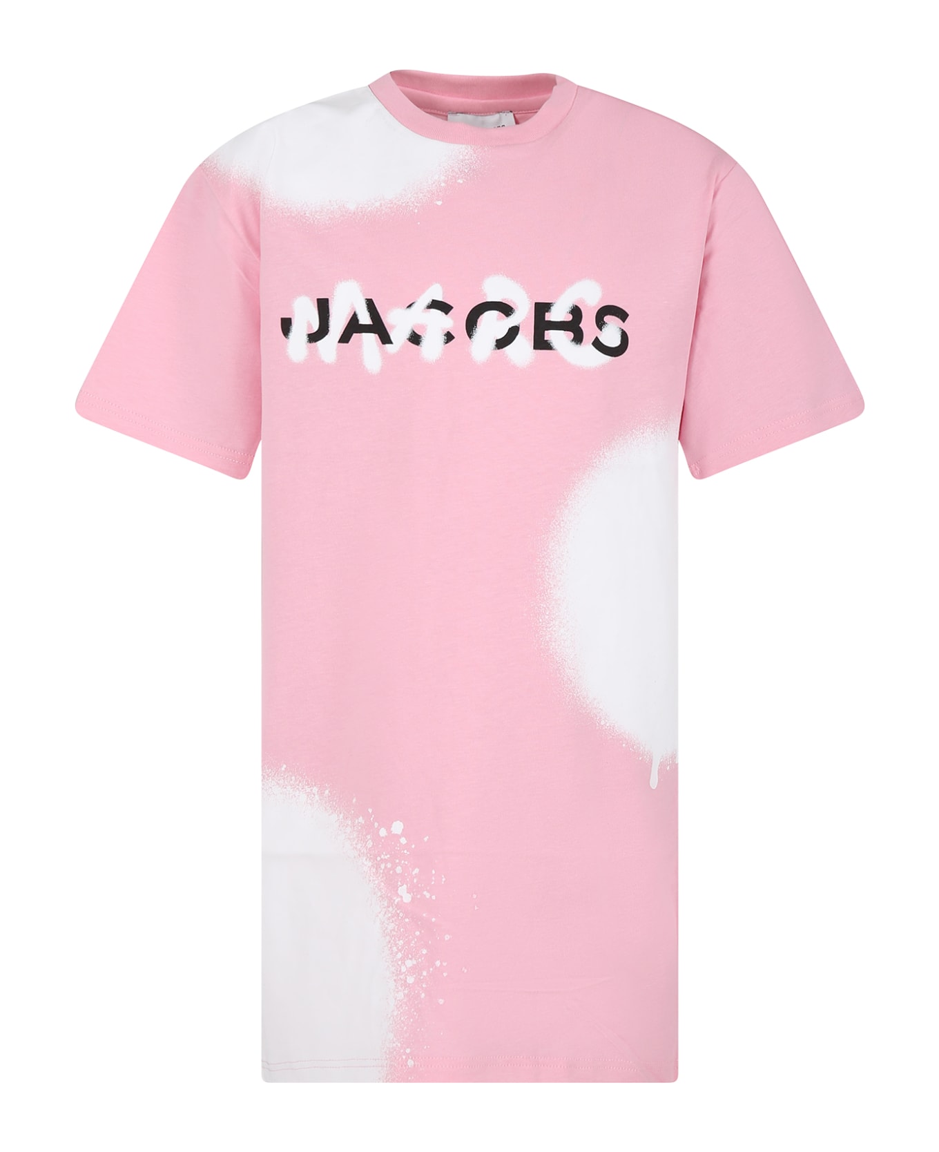 Little Marc Jacobs Pink Dress For Girl With Logo - Pink
