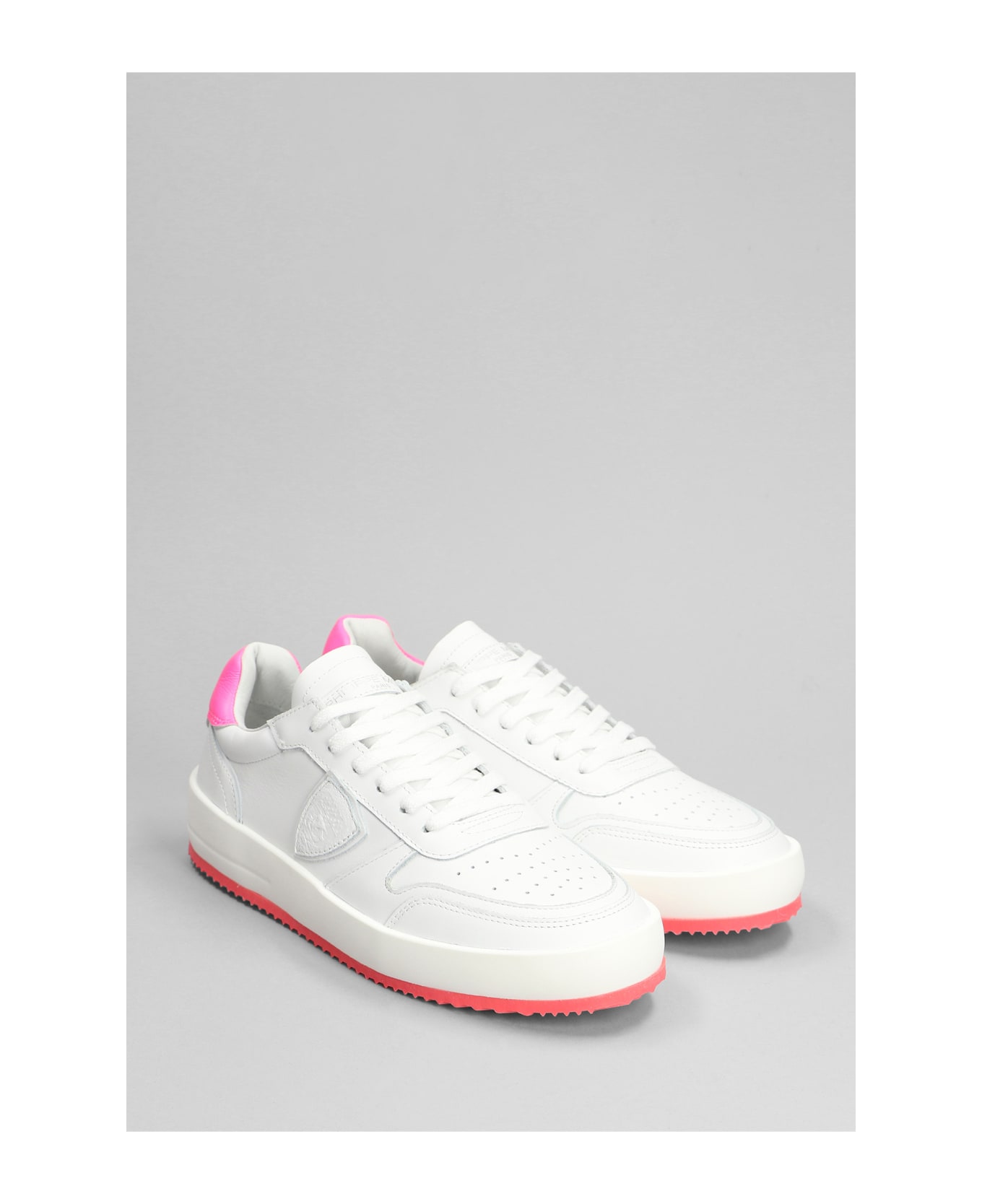 Philippe Model Nice Low Sneakers In White Leather - white