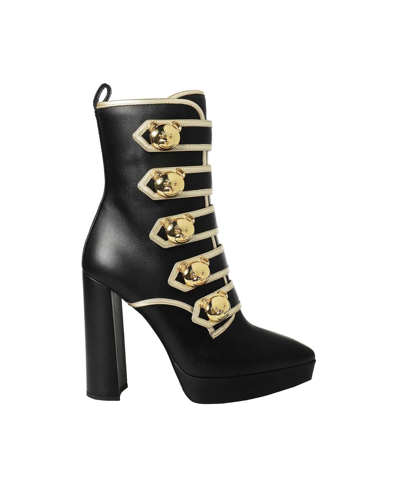 Moschino Leather Ankle Boots - black