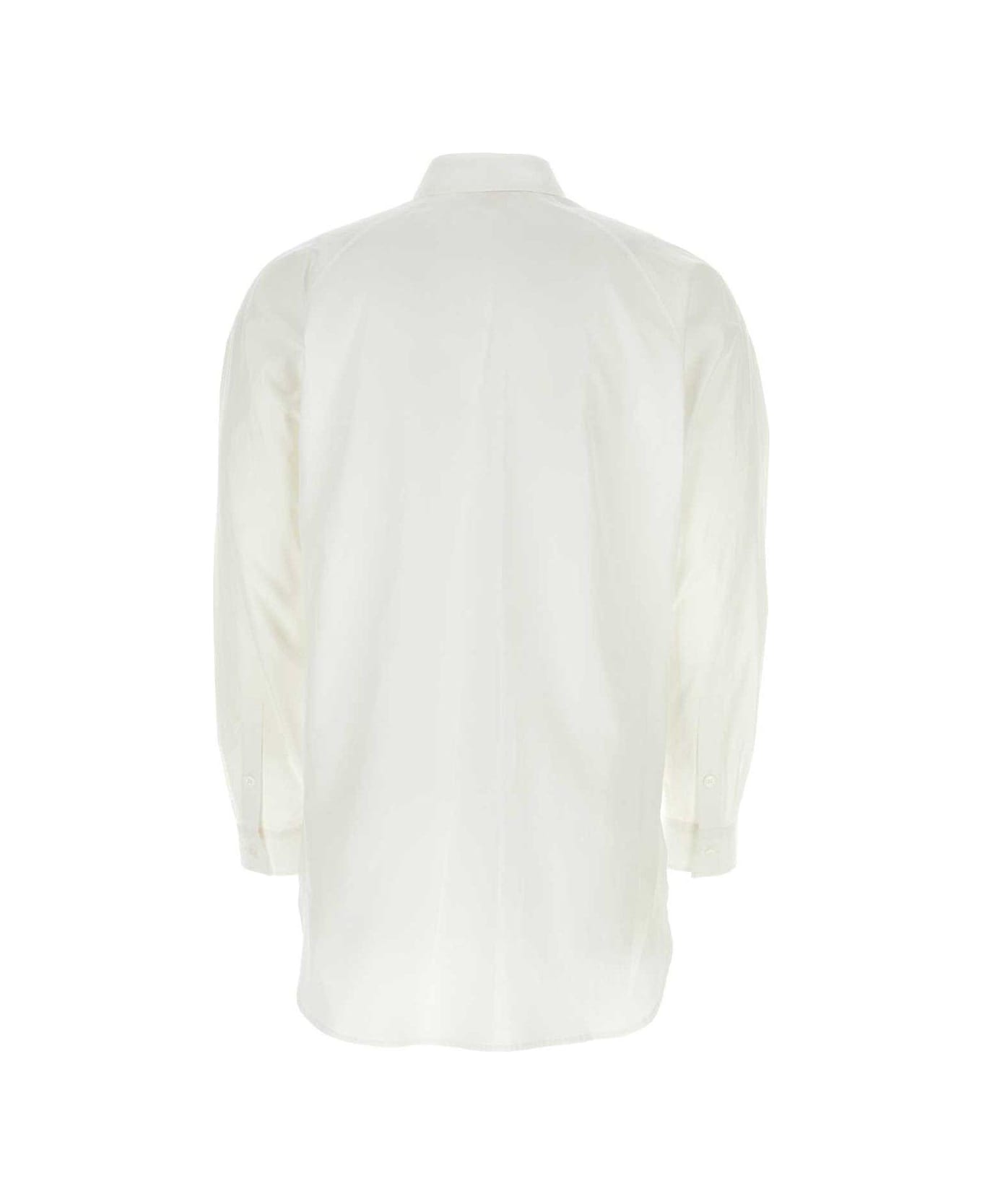 Yohji Yamamoto Broad A Ashymme Notched Shirt - White シャツ