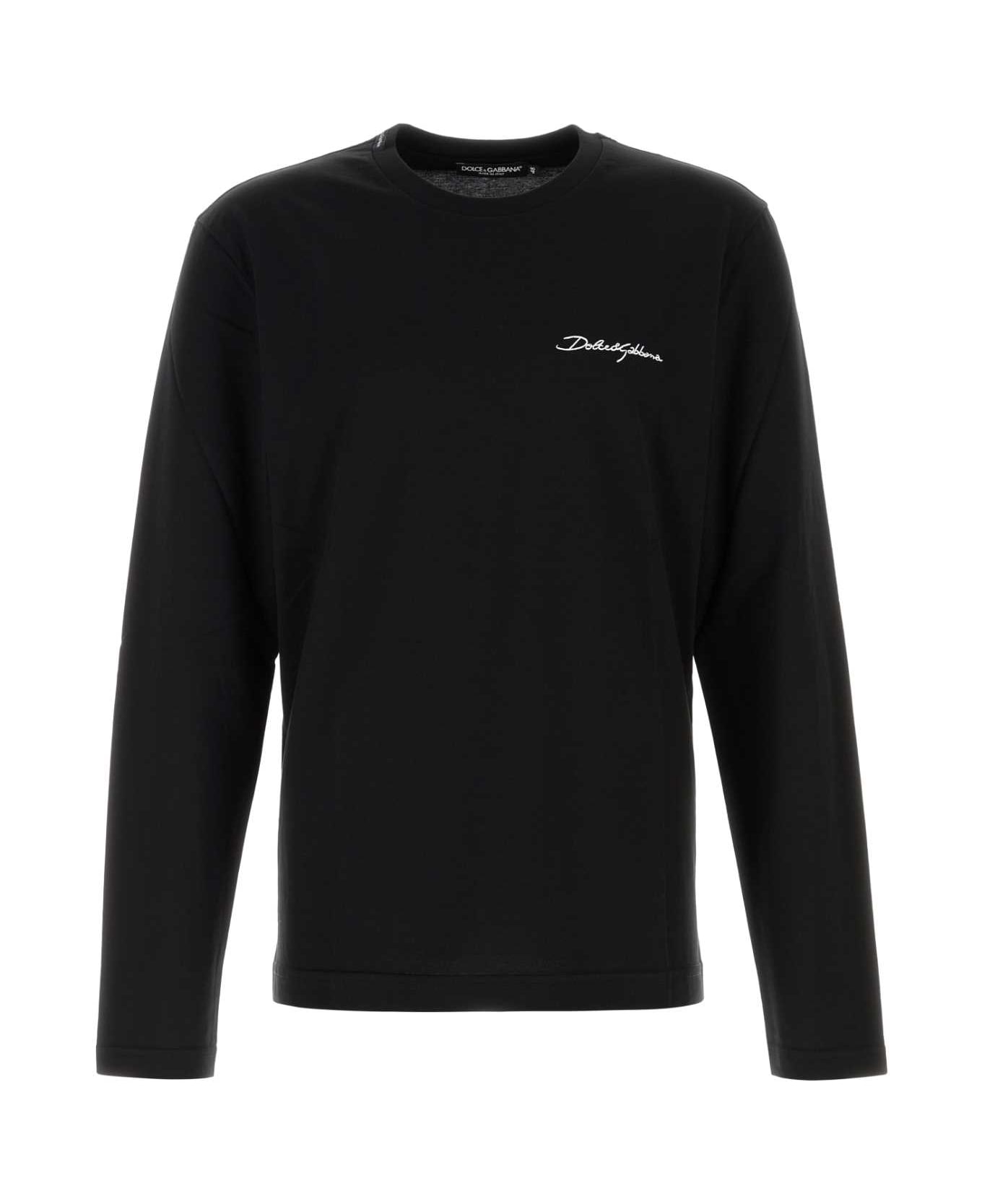 Dolce 
Gabbana Black Cotton T-shirt - NERO