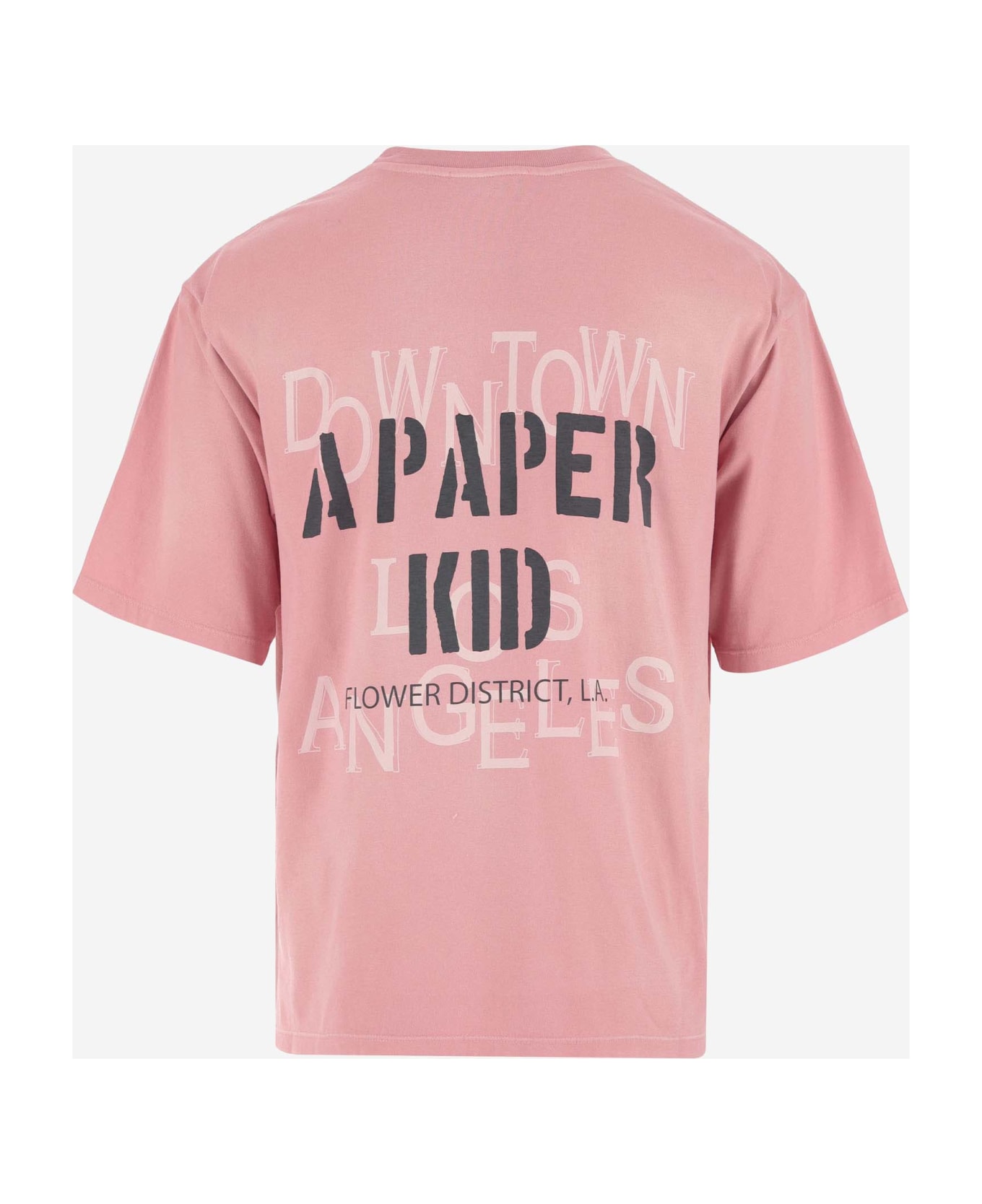 A Paper Kid Cotton T-shirt With Logo - Coral Red