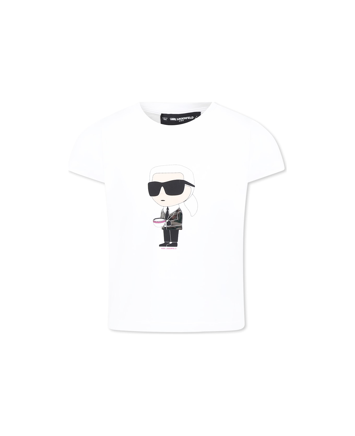 Karl Lagerfeld Kids White T-shirt For Girl With Karl - White