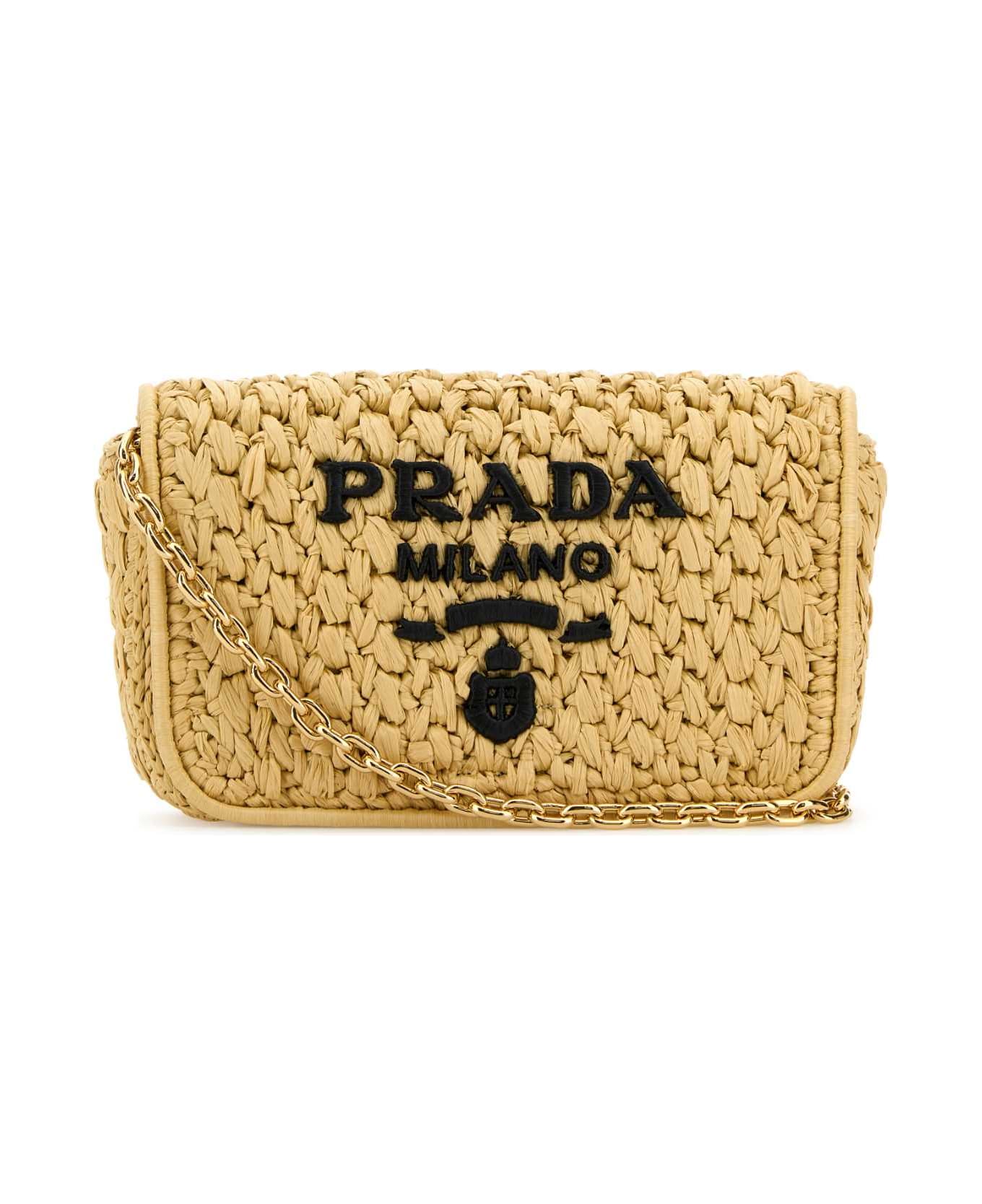 Prada Raffia Crossbody Bag - NATURALENERO