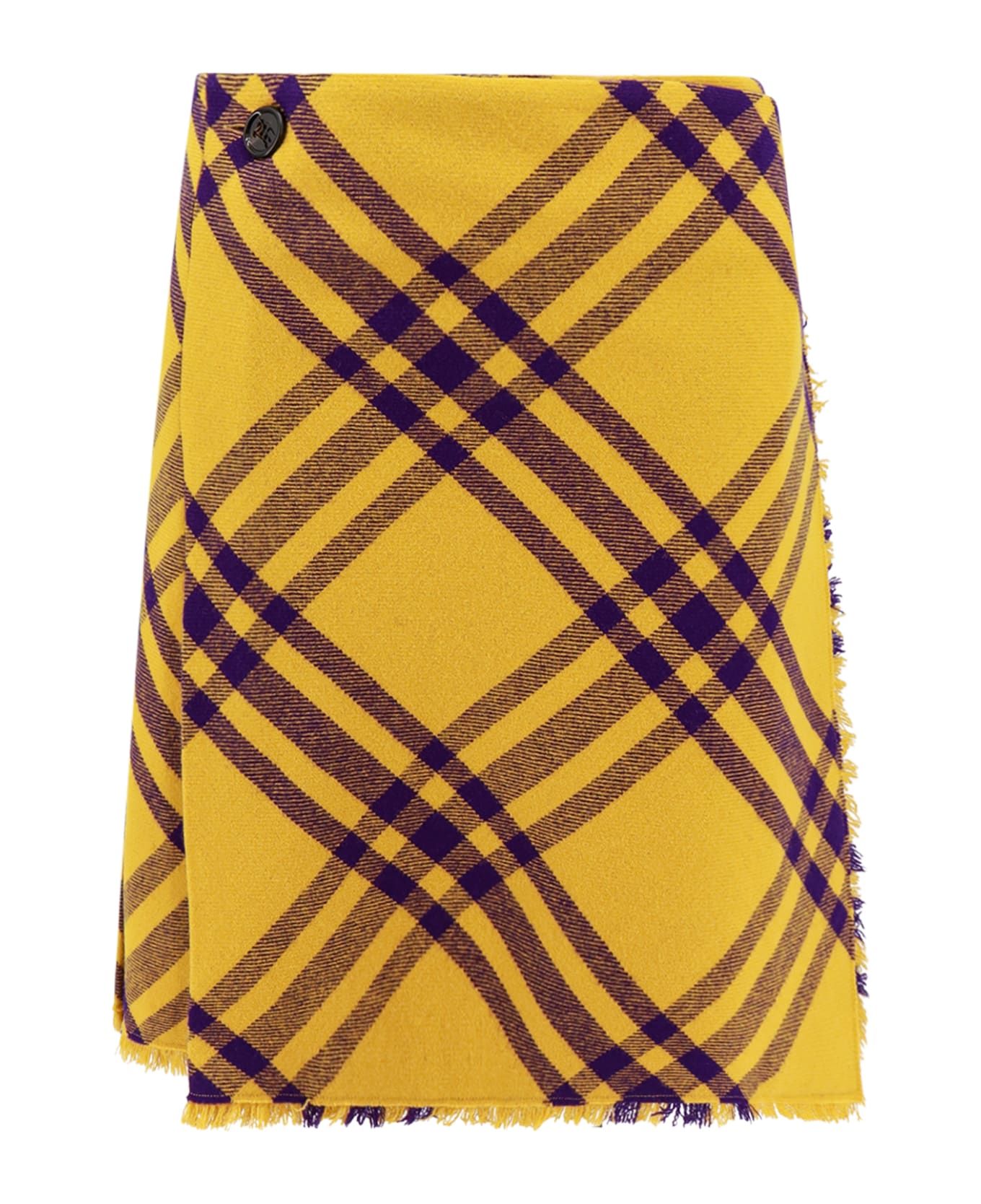 Burberry Check Wool Kilt - Yellow スカート