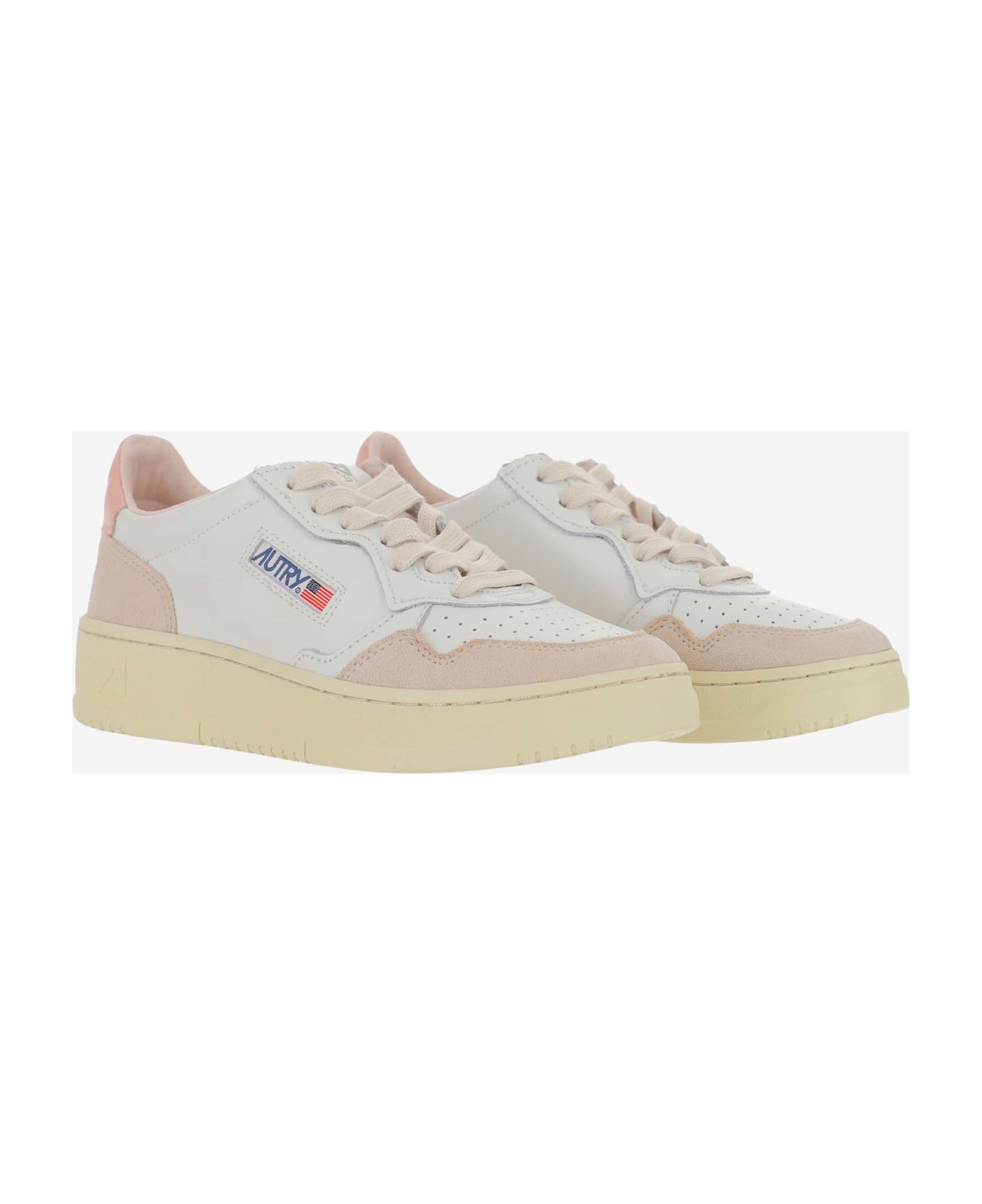 Autry Medalist Low Leather Sneakers - Pink