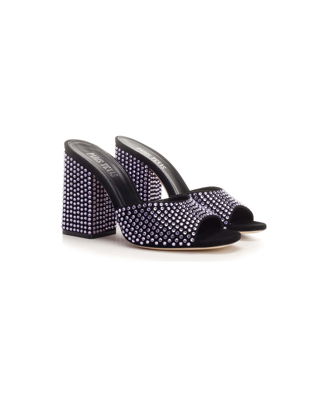 Paris Texas Crystal Embellished Mules - Purple