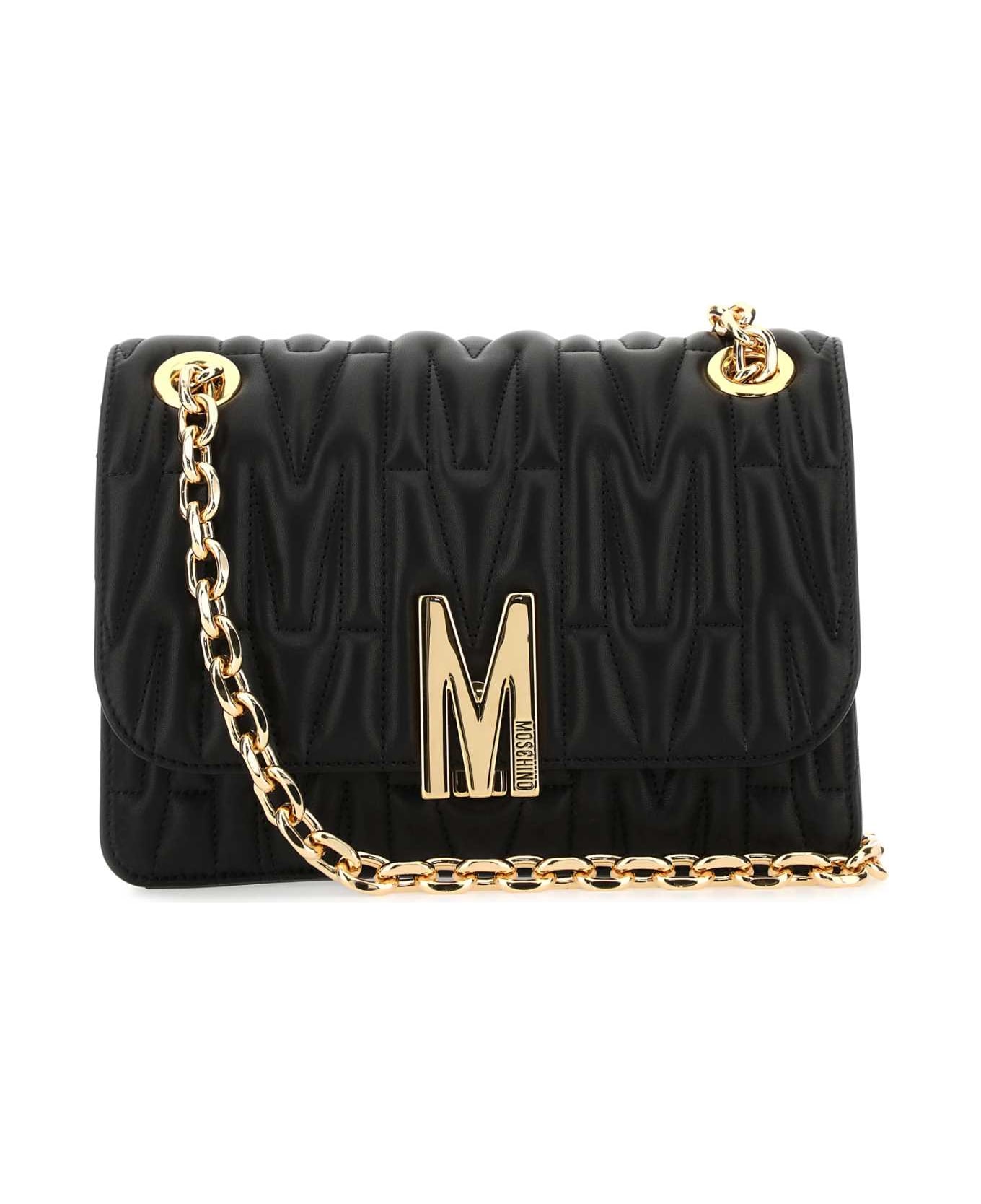 Moschino Black Leather M Crossbody Bag - 1555