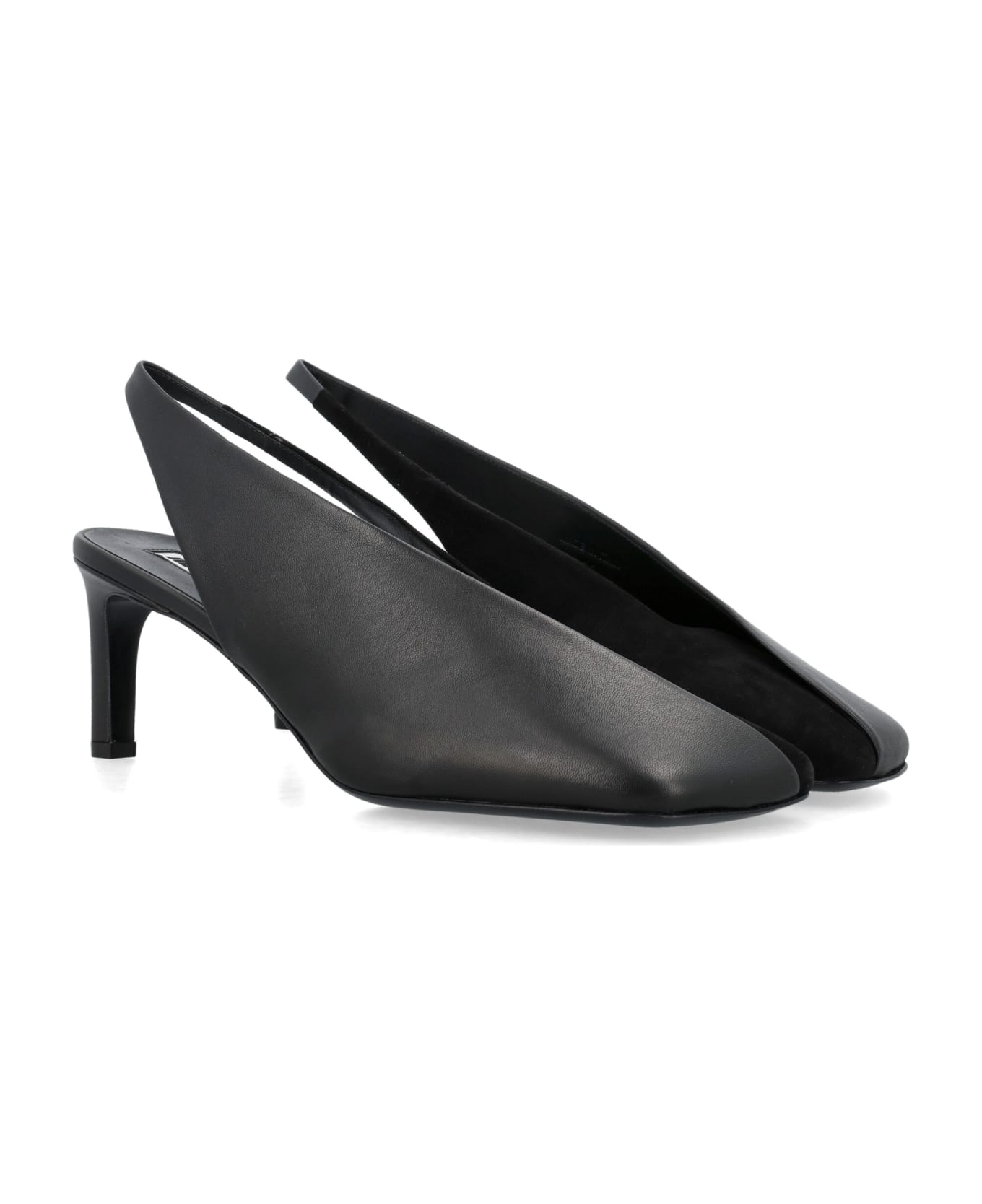 Jil Sander High-heeled Slingback Pumps - BLACK サンダル
