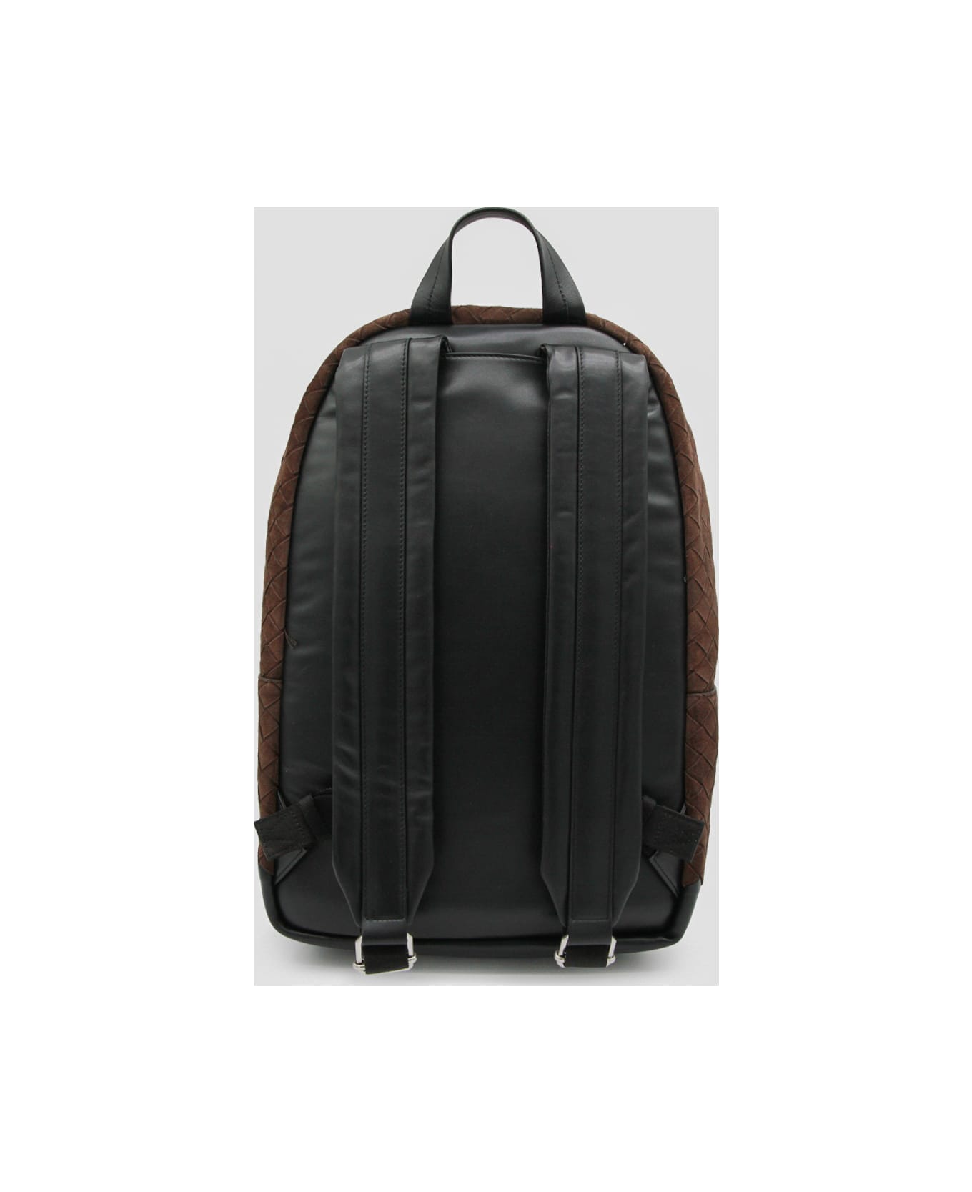 Bottega Veneta Brown Leather Backpack - FONDANT/BLACK-SILVER
