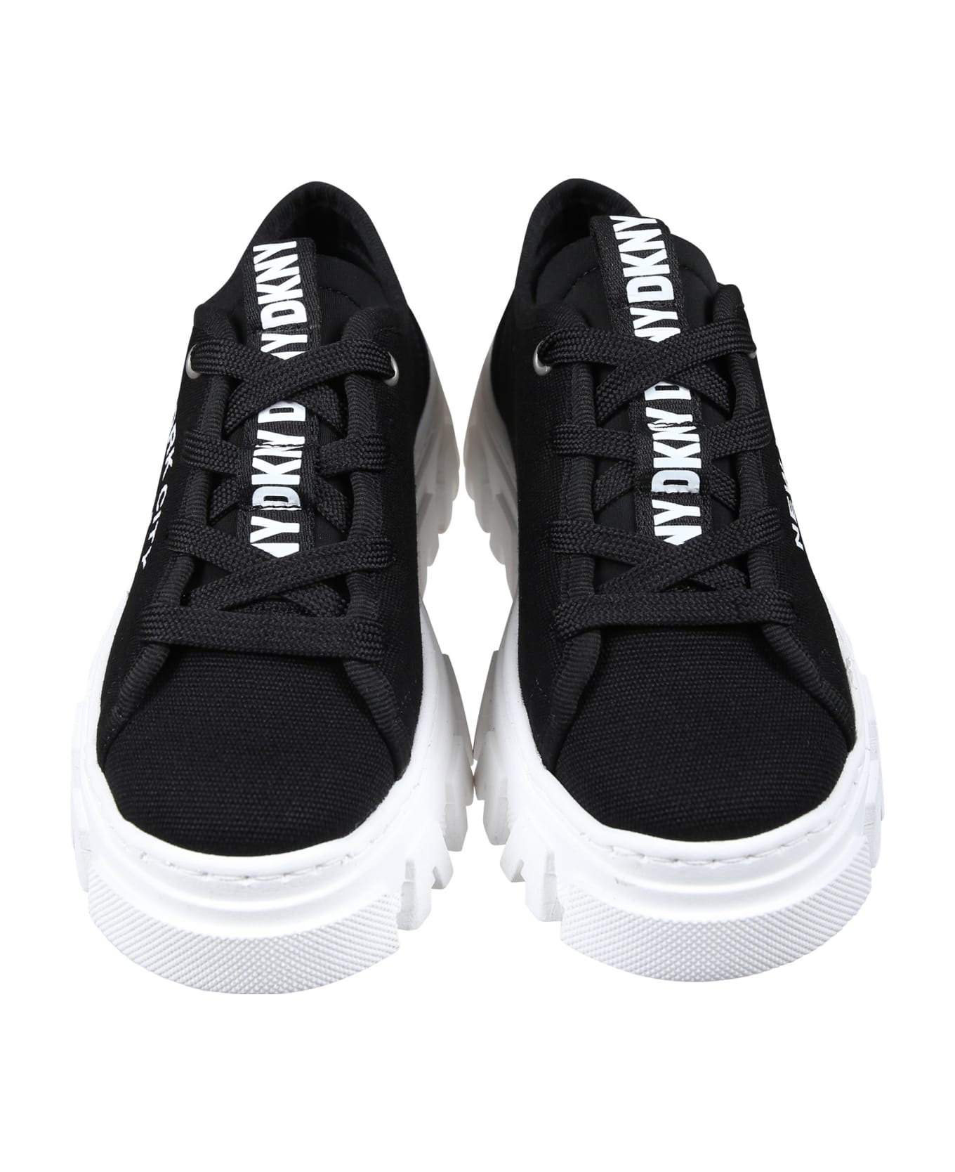 DKNY Black Sneakers For Girl With Logo - Black