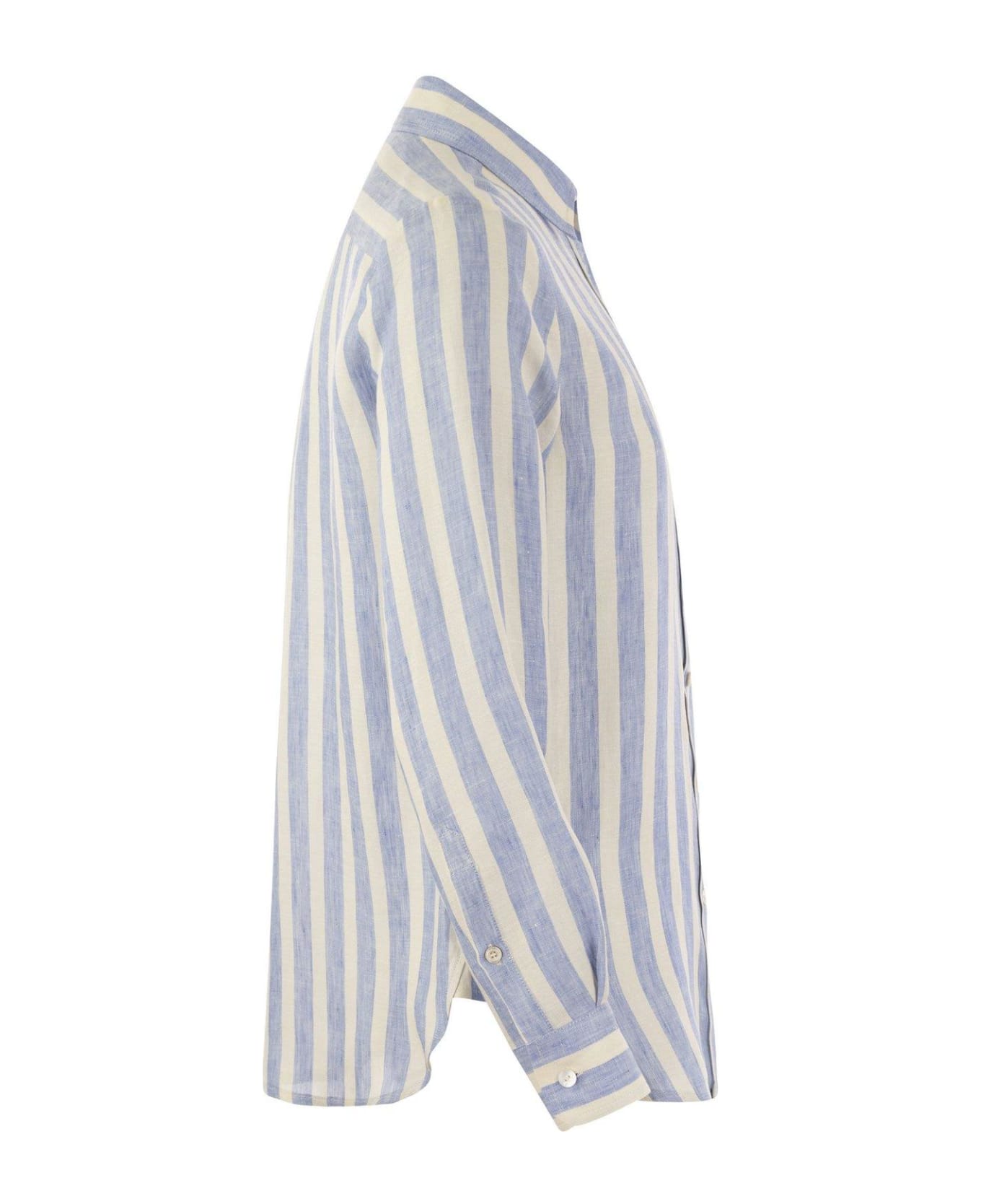 Weekend Max Mara Striped Long-sleeved Shirt - LIGHT BLUE シャツ