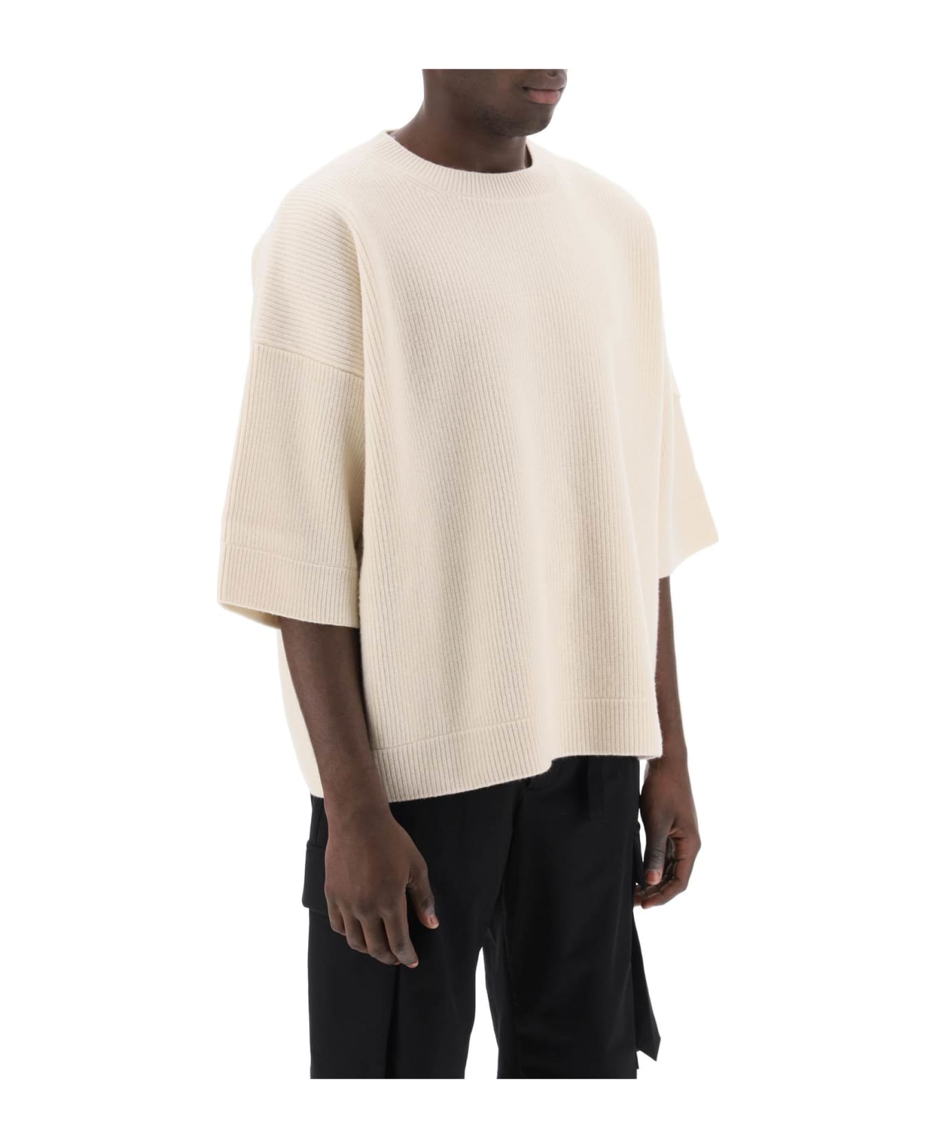 Moncler Genius Short-sleeved Wool Sweater - White ニットウェア