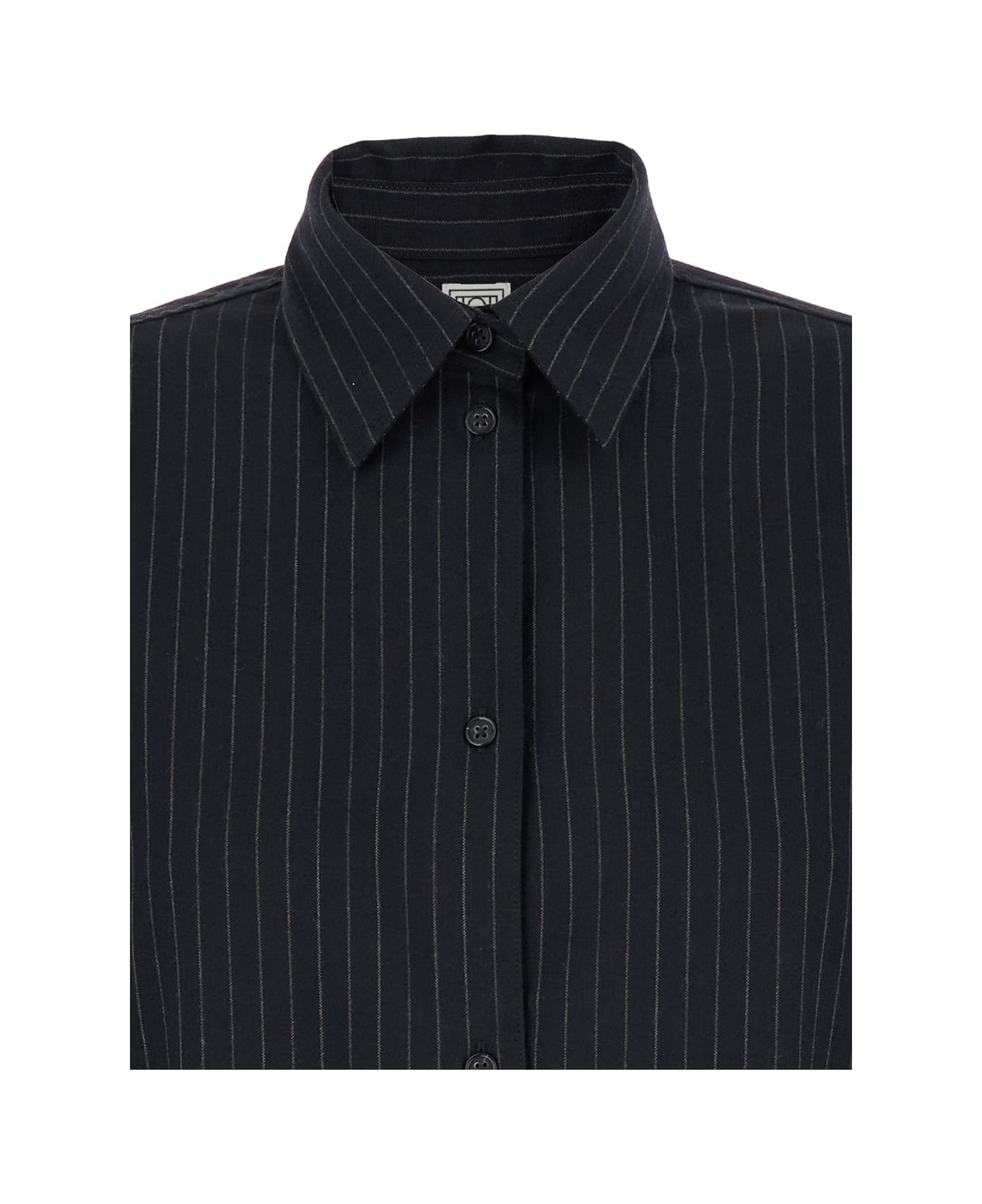 Totême Relaxed Pinstriped Shirt - Blu