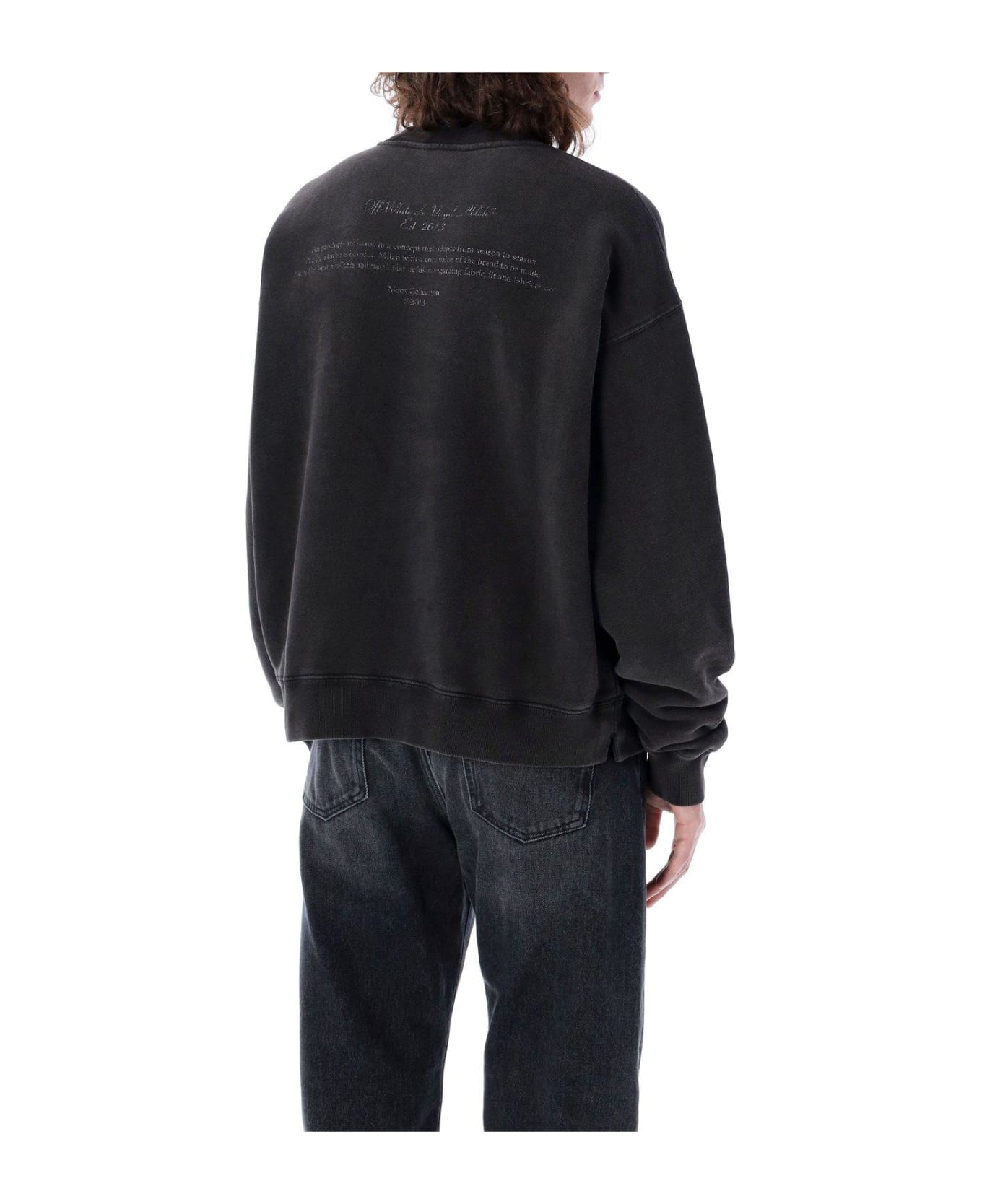 Off-White Mary Skate Crewneck Long-sleeved Sweatshirt - BLACK GREY フリース