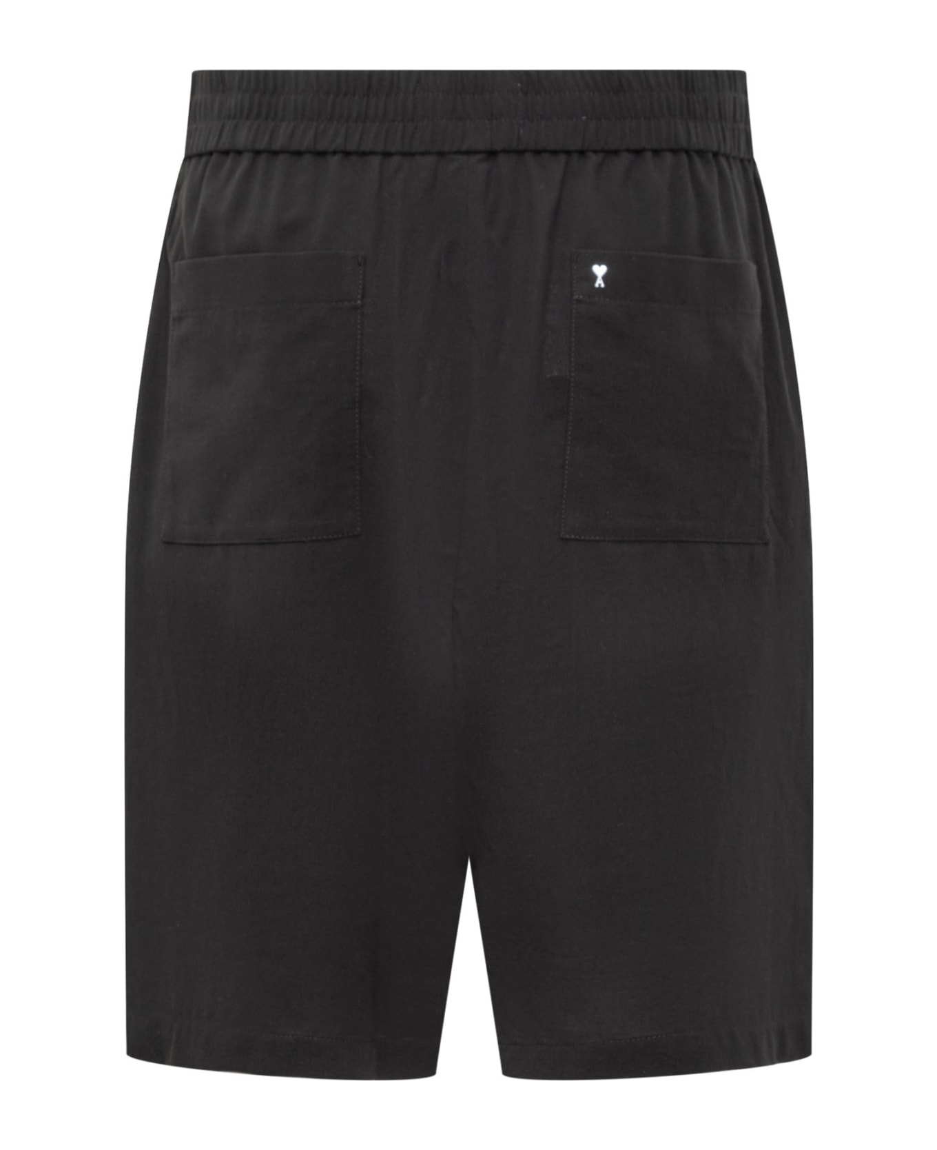 Ami Alexandre Mattiussi Cotton Bermuda Shorts With Logo - BLACK