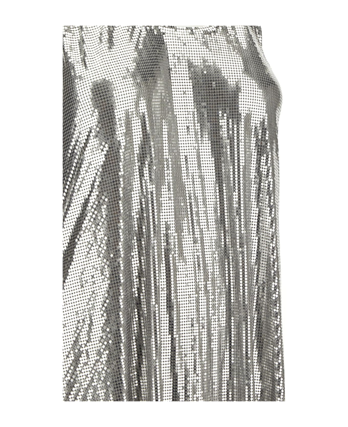 Paco Rabanne Metallized Mesh Dress - Silver ワンピース＆ドレス