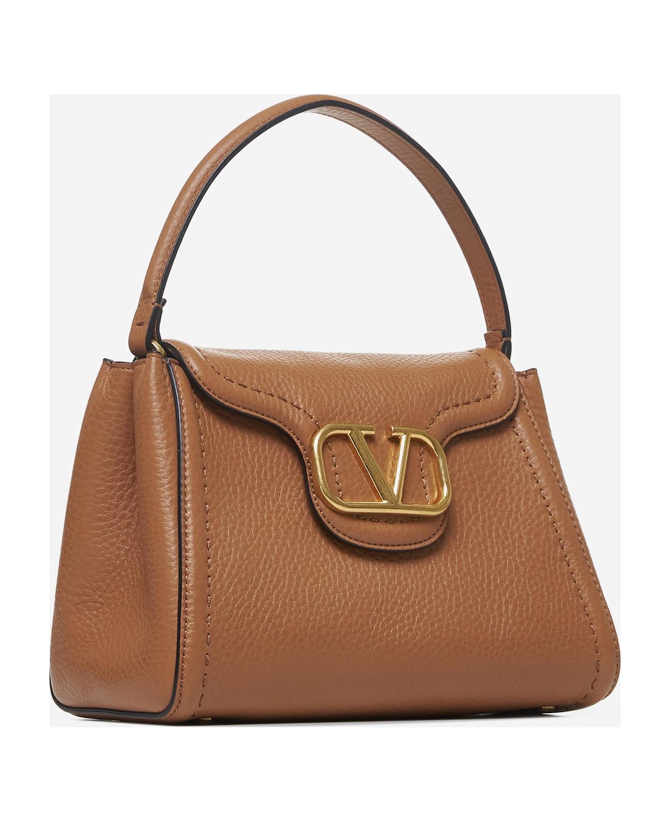 Valentino Garavani Alltime Leather Hand Bag - Leather Brown