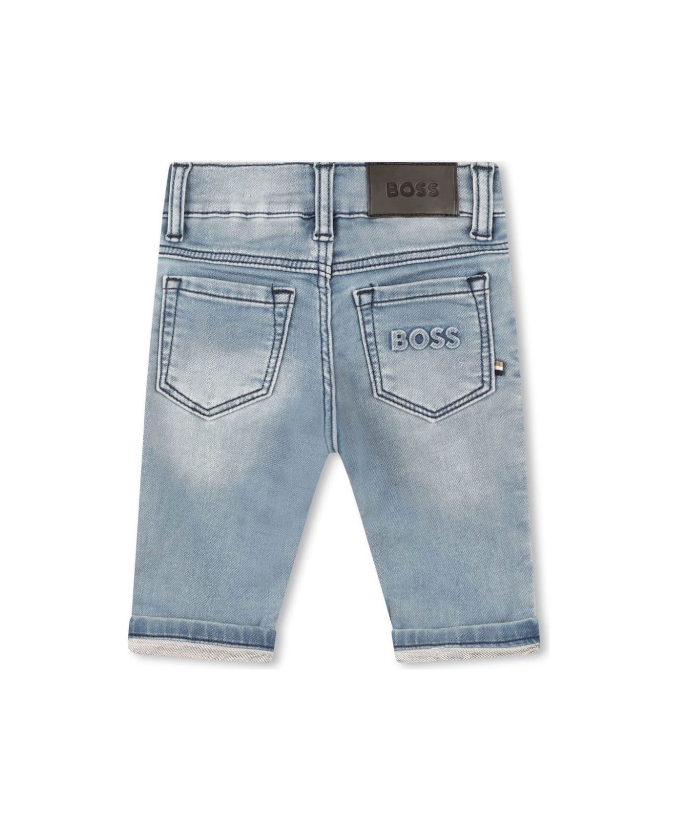 Hugo Boss Straight Jeans With Patch - Gray ボトムス