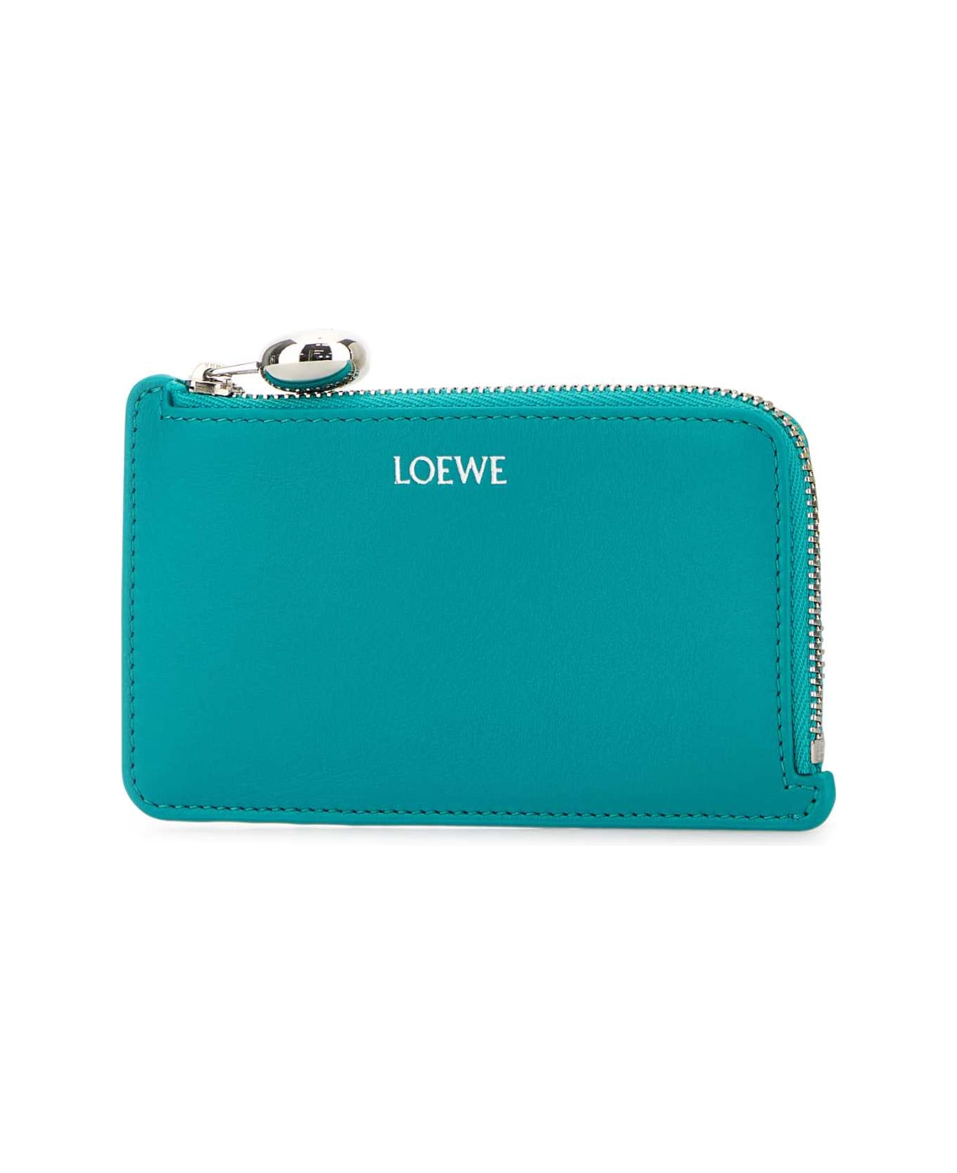 Loewe Turquoise Leather Card Holder - DEEPTURQUOISE