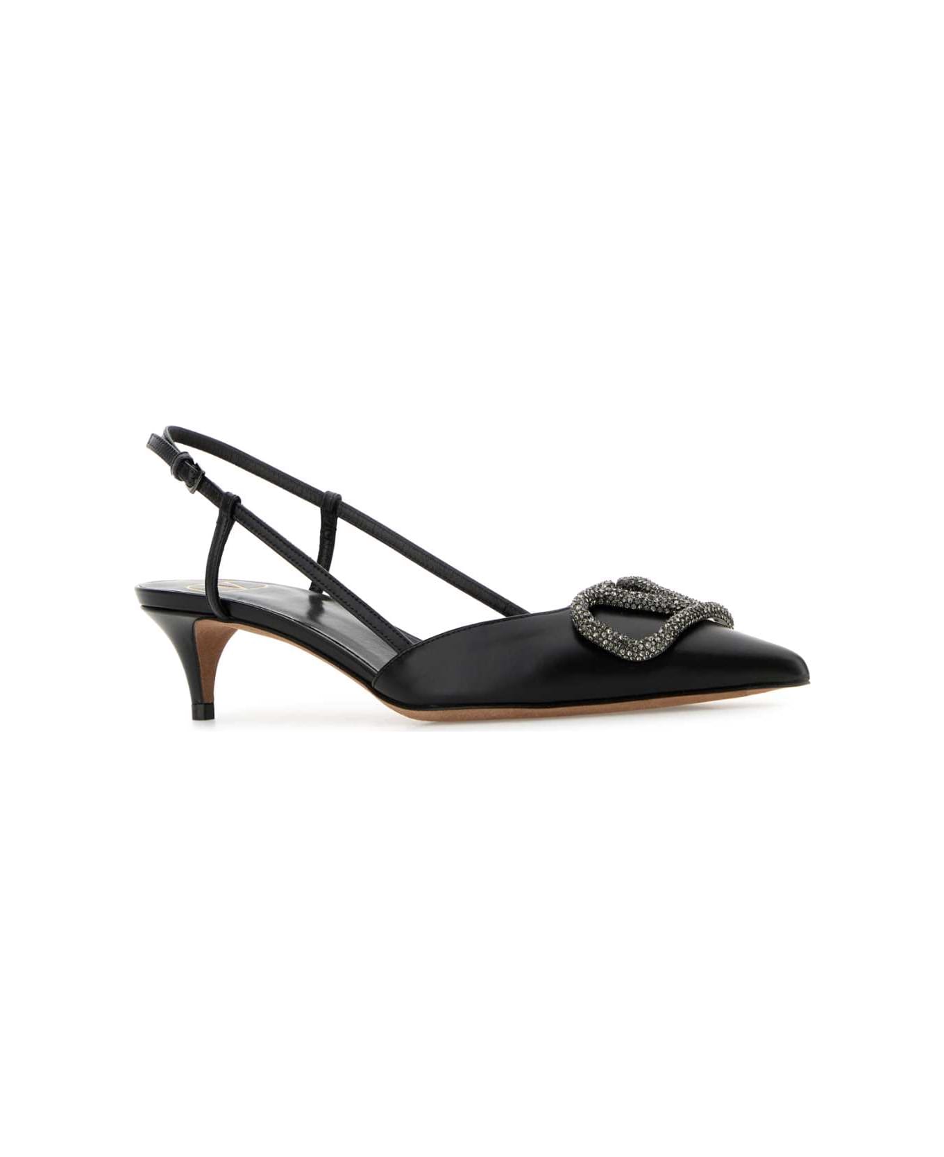 Valentino Garavani Black Leather Vlogo Signature Pumps - NEROBLACKDIAMOND