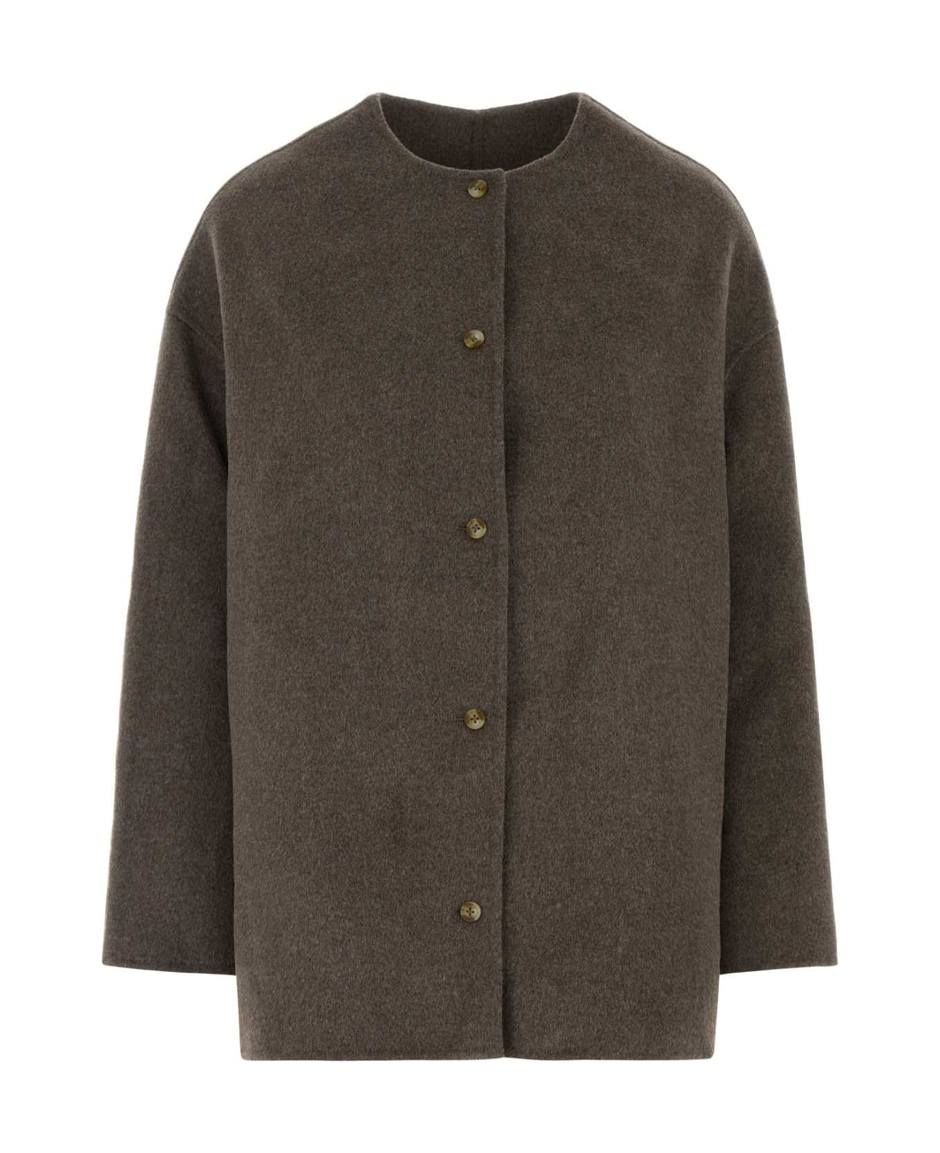 Loulou Studio Mud Flannel Dunne Jacket - TAUPEMELANGE