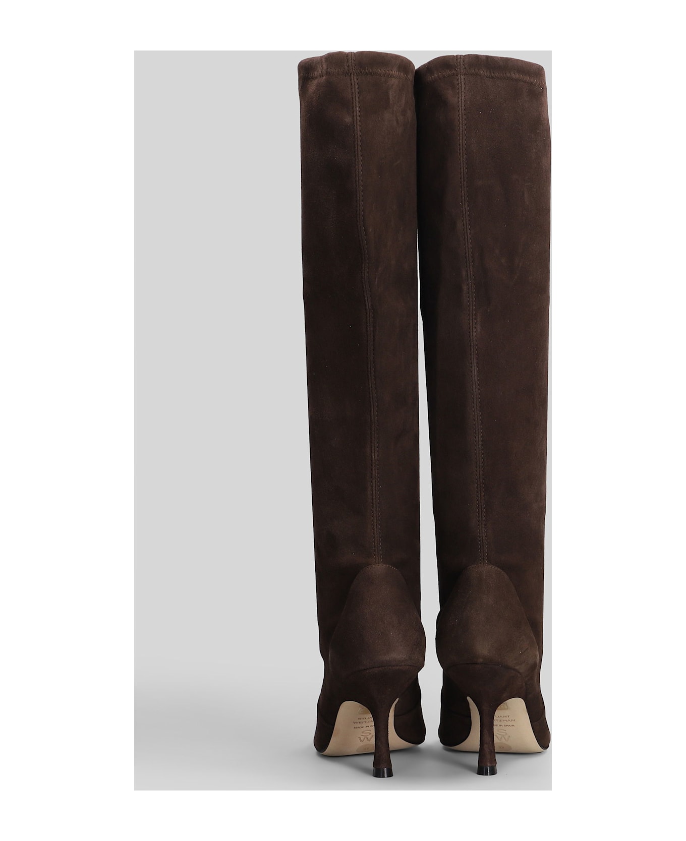 Stuart Weitzman Naomi 75 High Heels Boots In Brown Suede - brown