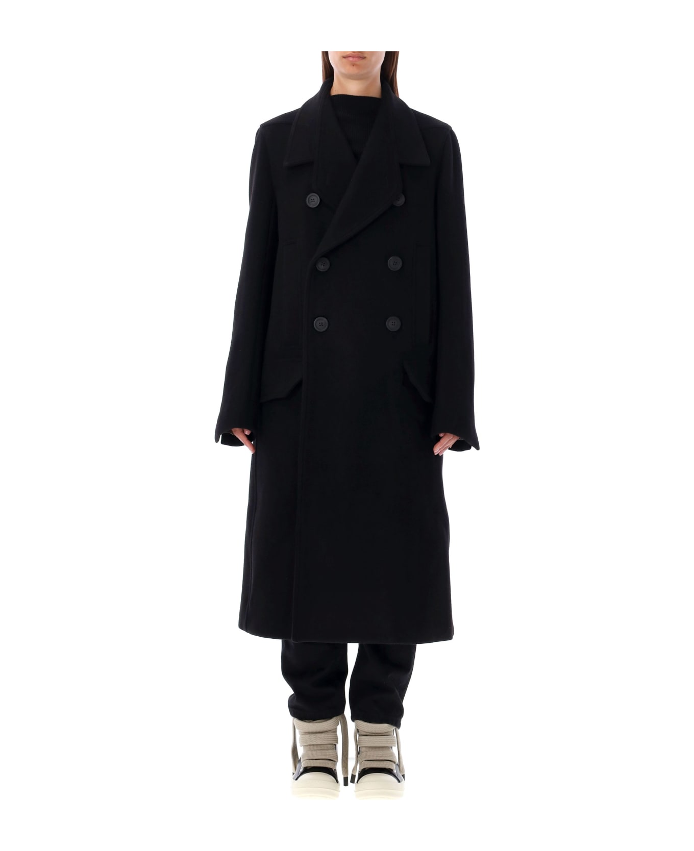 Rick Owens Officer Coat - BLACK