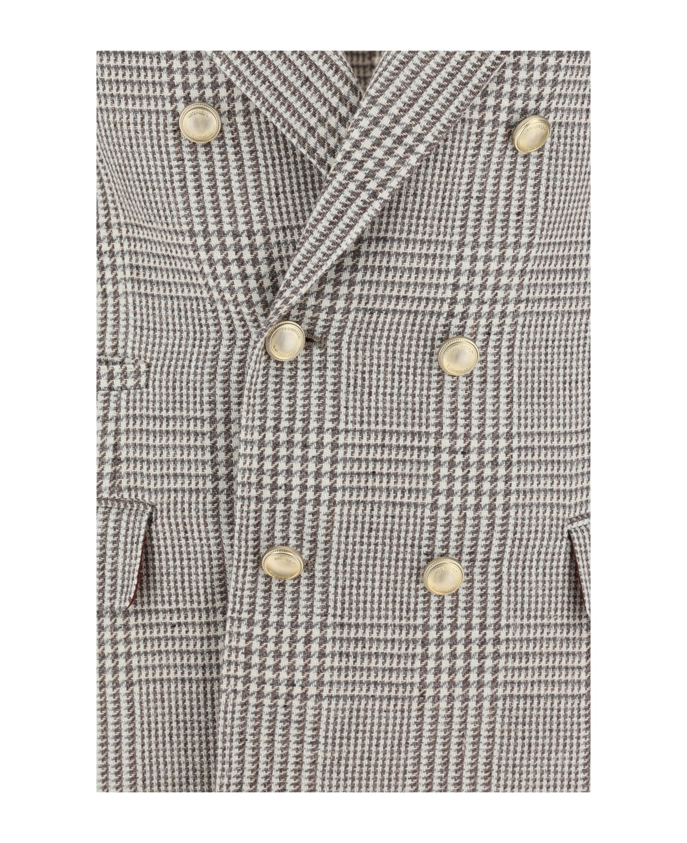 Brunello Cucinelli Blazer Jacket - Sigaro/grigio/bianco