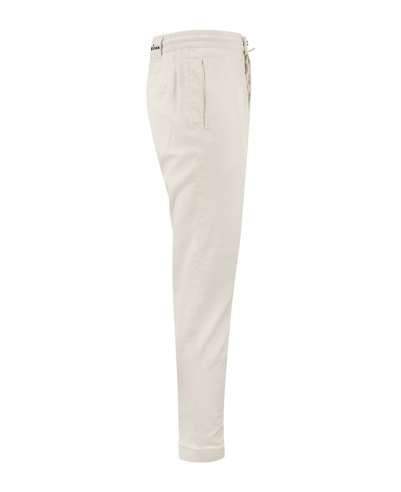 Kiton Trousers With Pence - Ivory