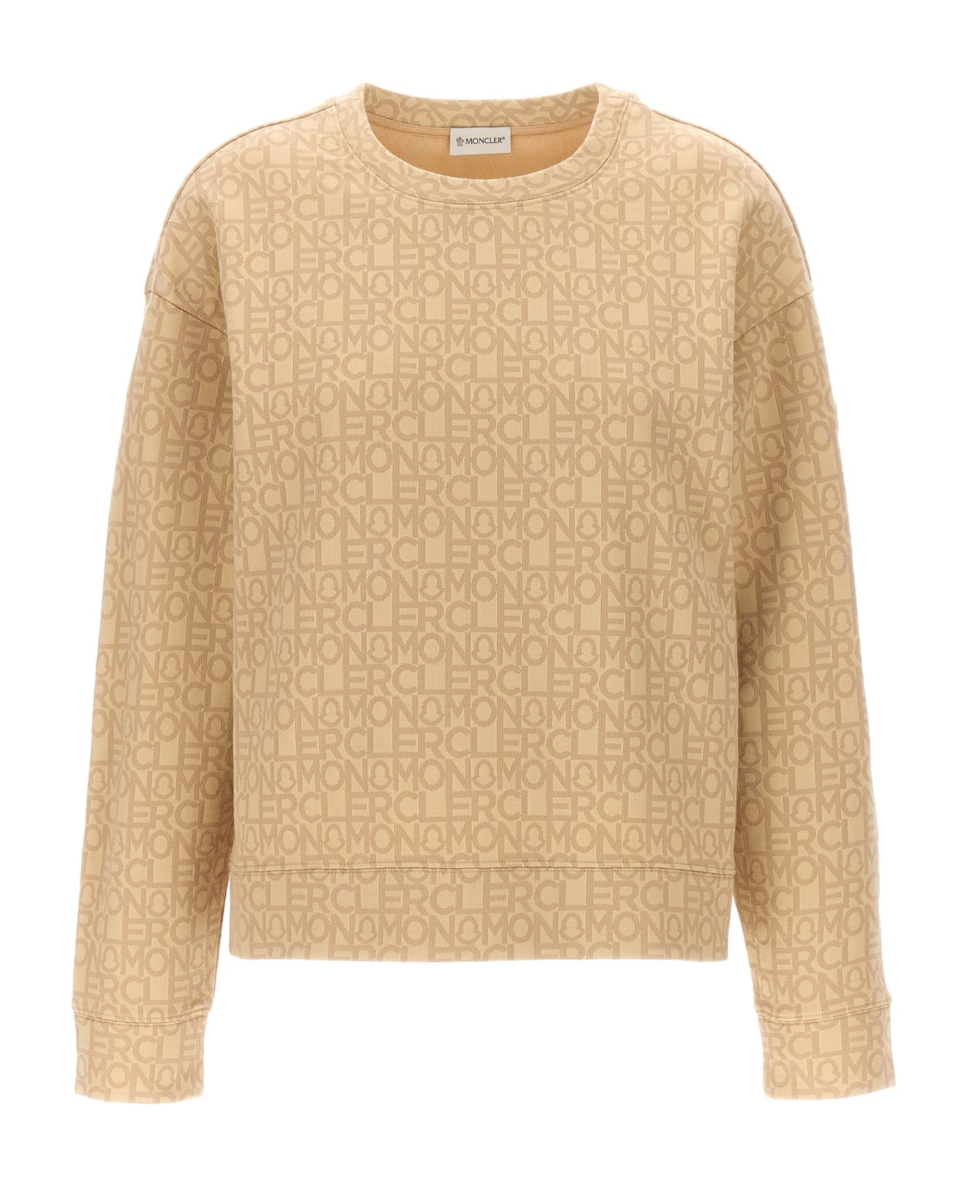 Moncler Jacquard Logo Sweatshirt - Beige