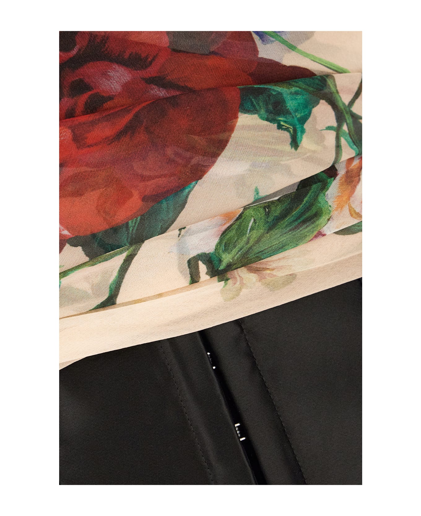 Dolce 
Gabbana Printed Stretch Silk Blend Top - BOUQUETFIORIANTICHIFONDONUDE