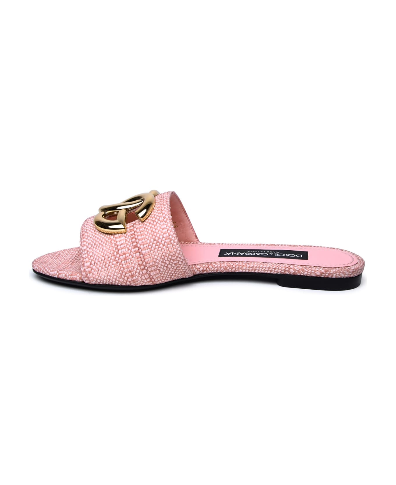 Dolce & Gabbana Pink Fabric Slippers - Pink サンダル