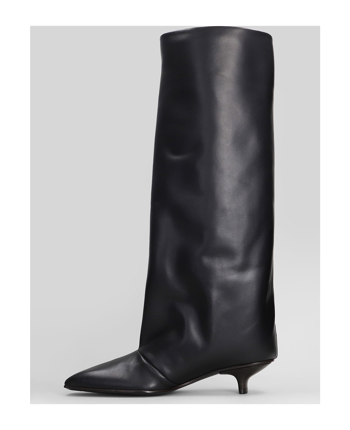 Vicini Cizin 30 Low Heels Boots In Black Leather - black