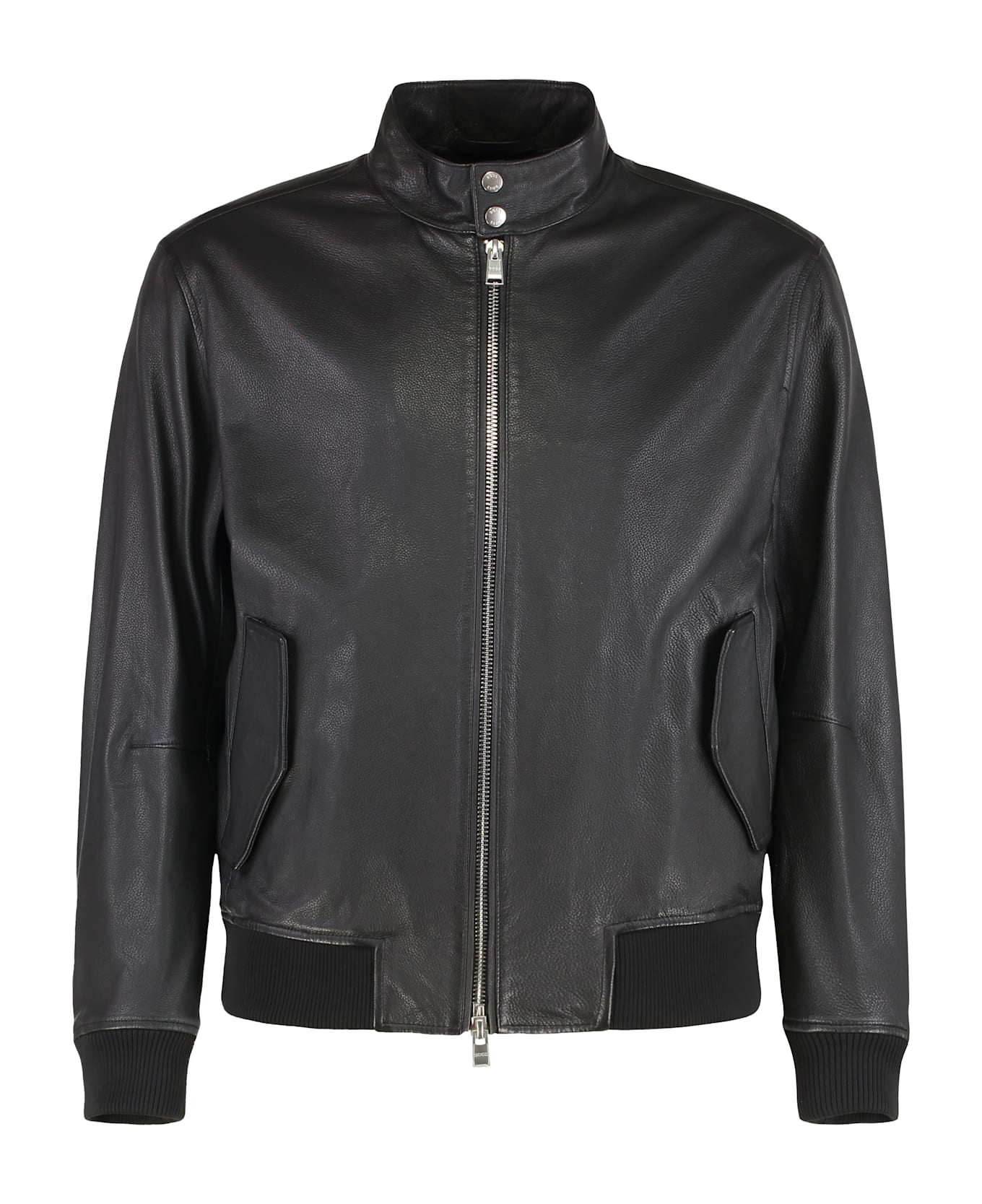 Hugo Boss Leather Jacket - black