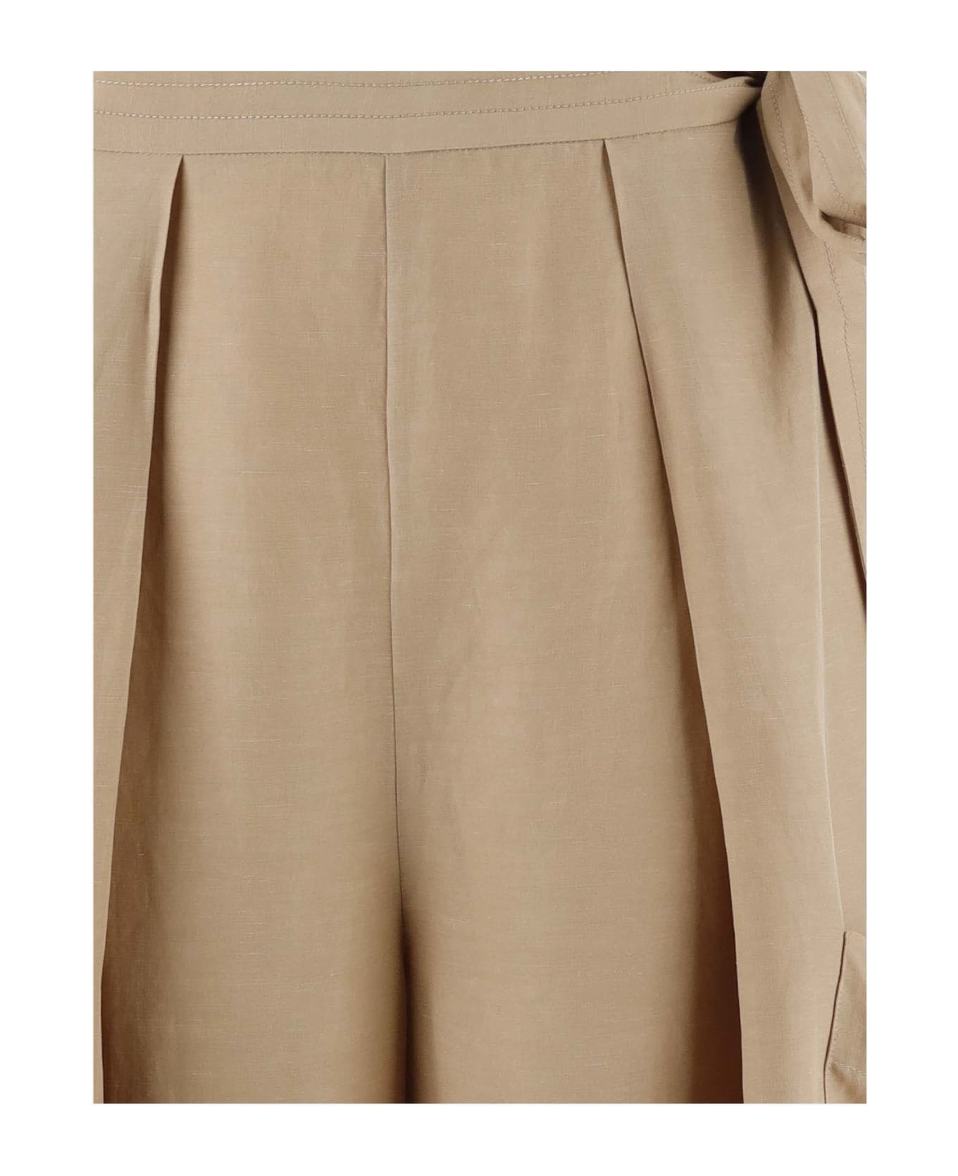 By Malene Birger Linen Blend Wide-leg Pants - Beige