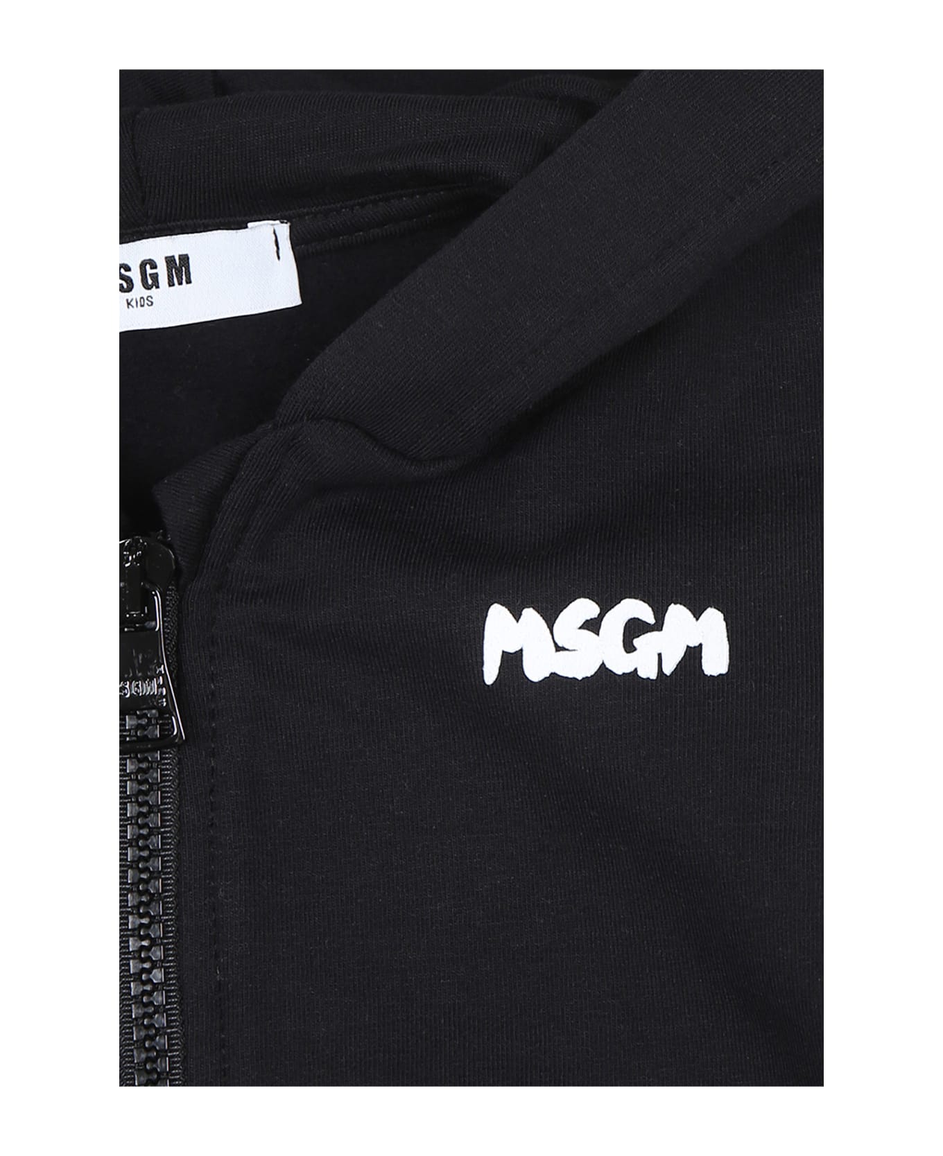 MSGM Black Suit For Babykids With Logo - Black ボディスーツ＆セットアップ