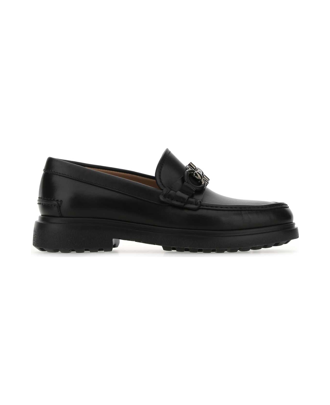 Ferragamo Black Leather Loafers - NERONUDE