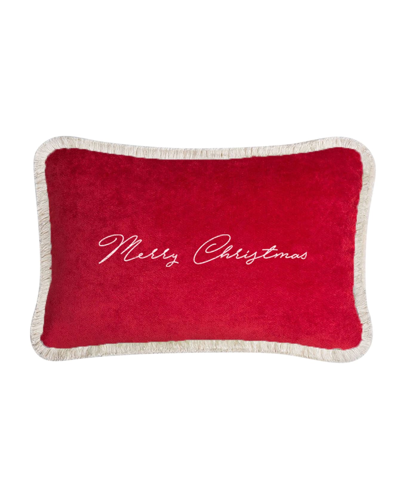 Lo Decor Happy Pillow Merry Christmas - red / white クッション