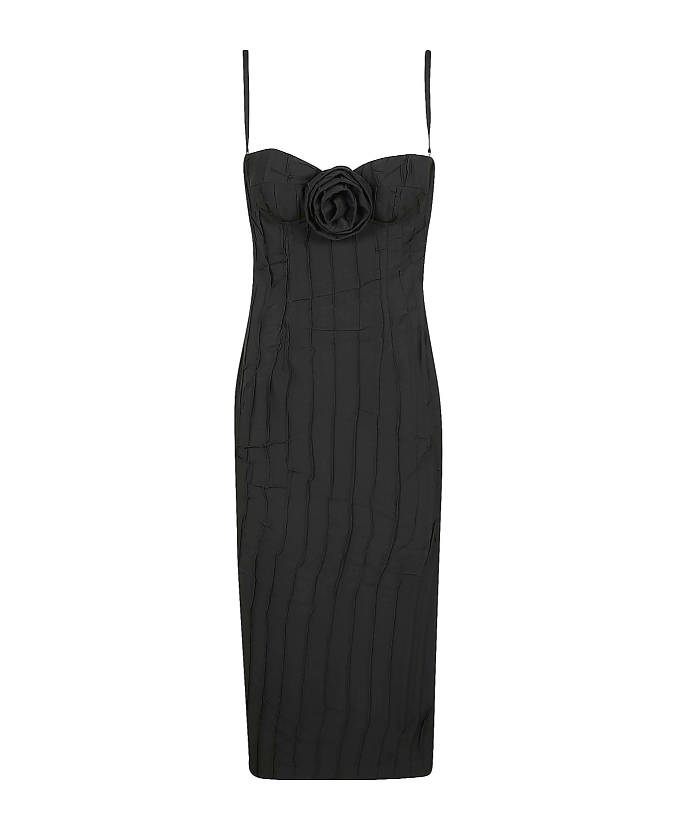 Blumarine Midi Plisse Dress - Black ワンピース＆ドレス