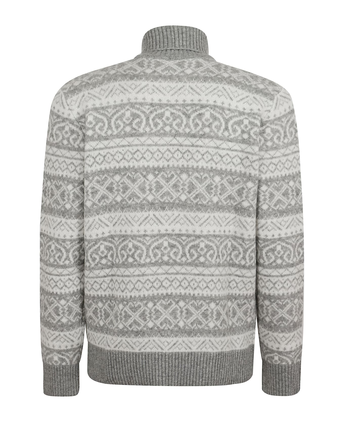 Eleventy Turtleneck Sweater - Light Gray White