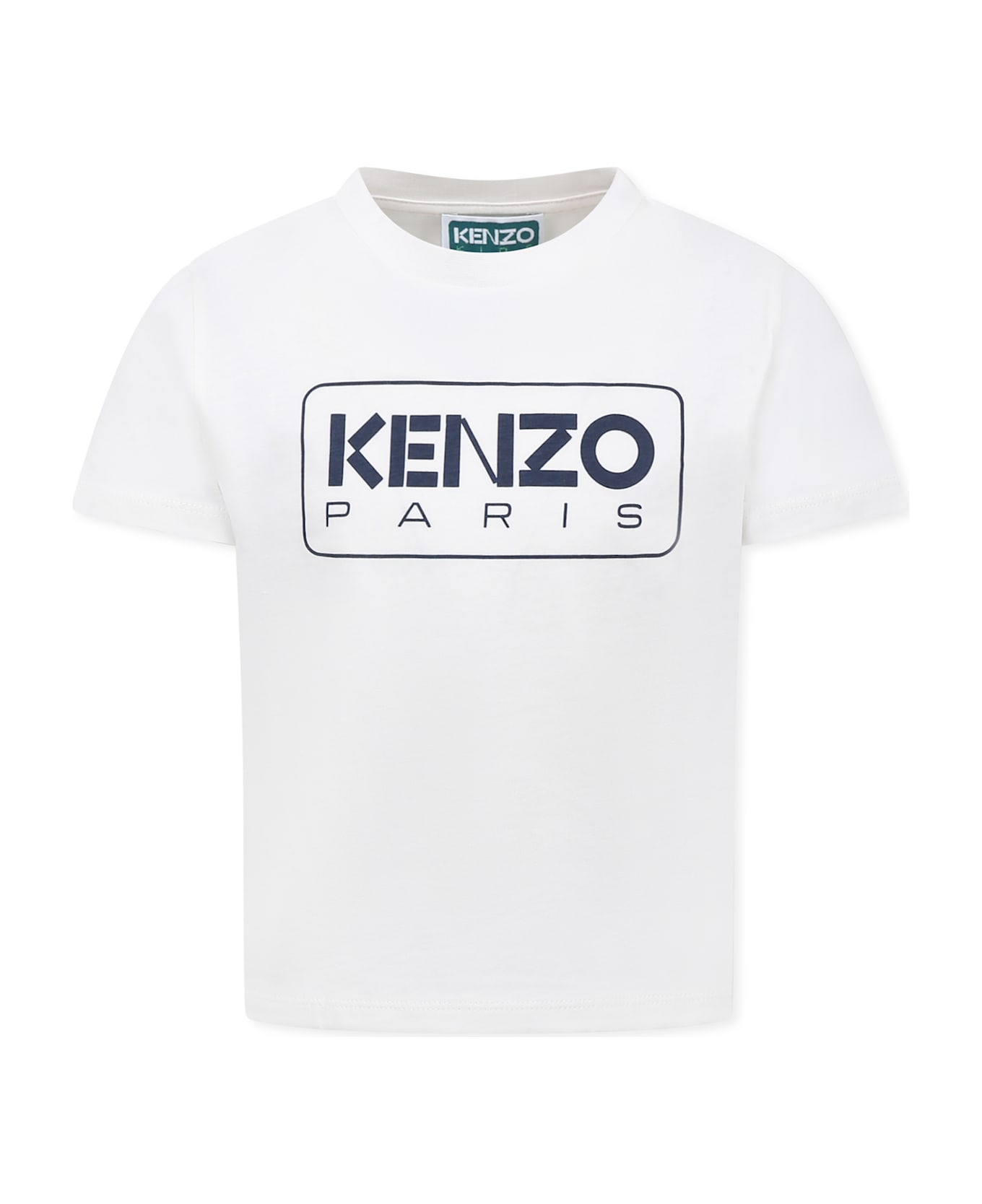 Kenzo Kids Ivory T-shirt For Kids With Logo - Ivory