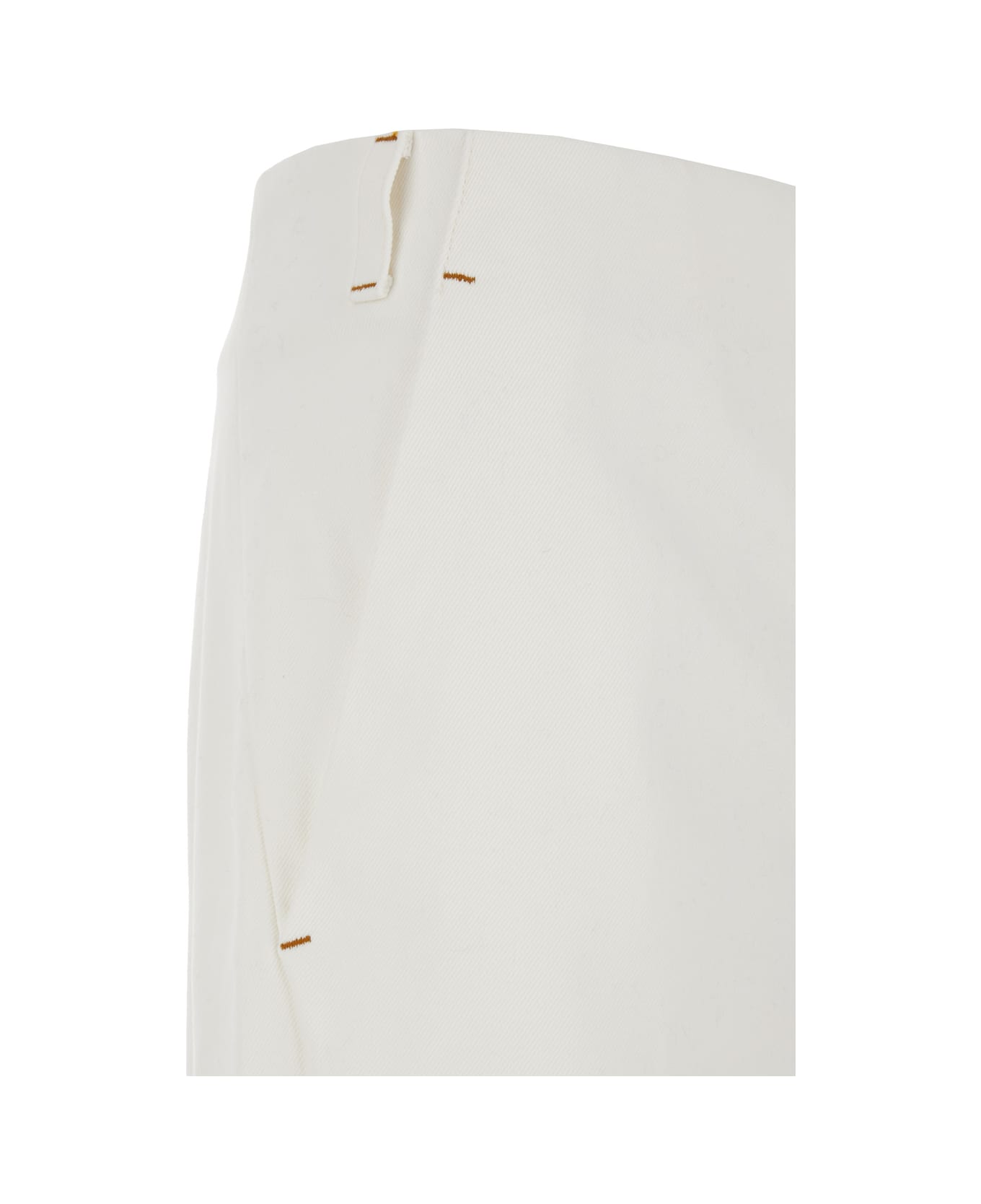 Jacquemus 'le De-nimes Scala' White Pants With Tapered Leg And Belt Loops In Cotton Man - White