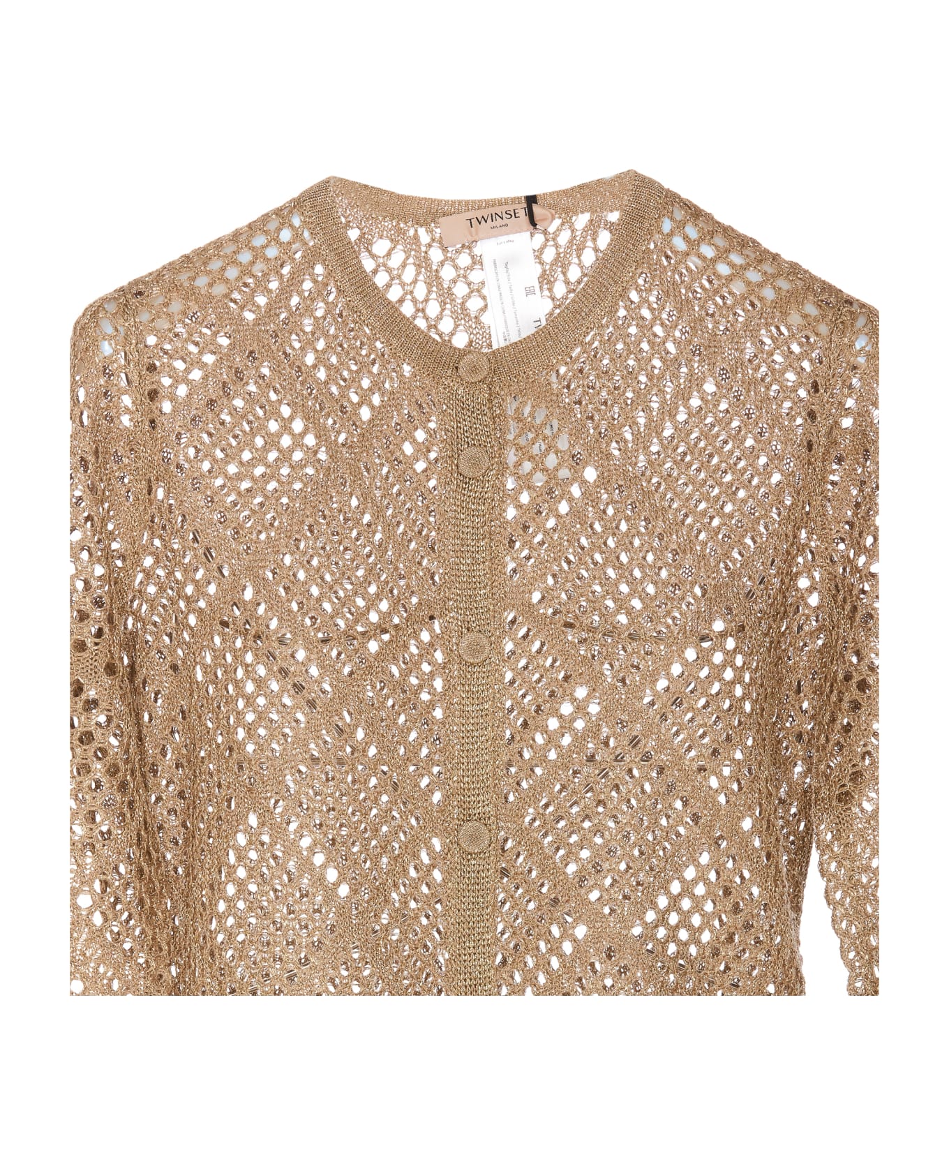 TwinSet Lame
 Cardigan - Beige