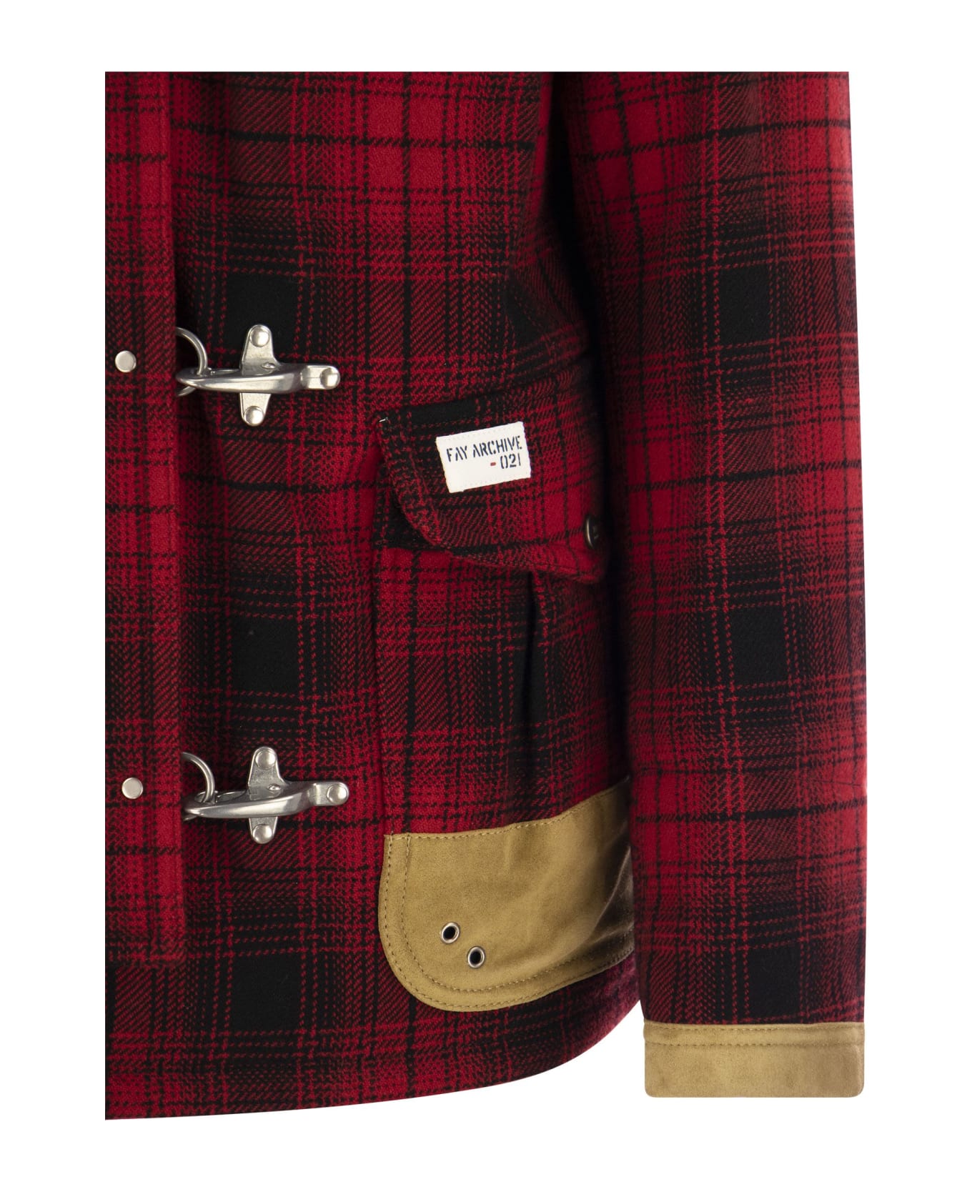 Fay 4 Hooks - Wool Jacket With Hooks - Red