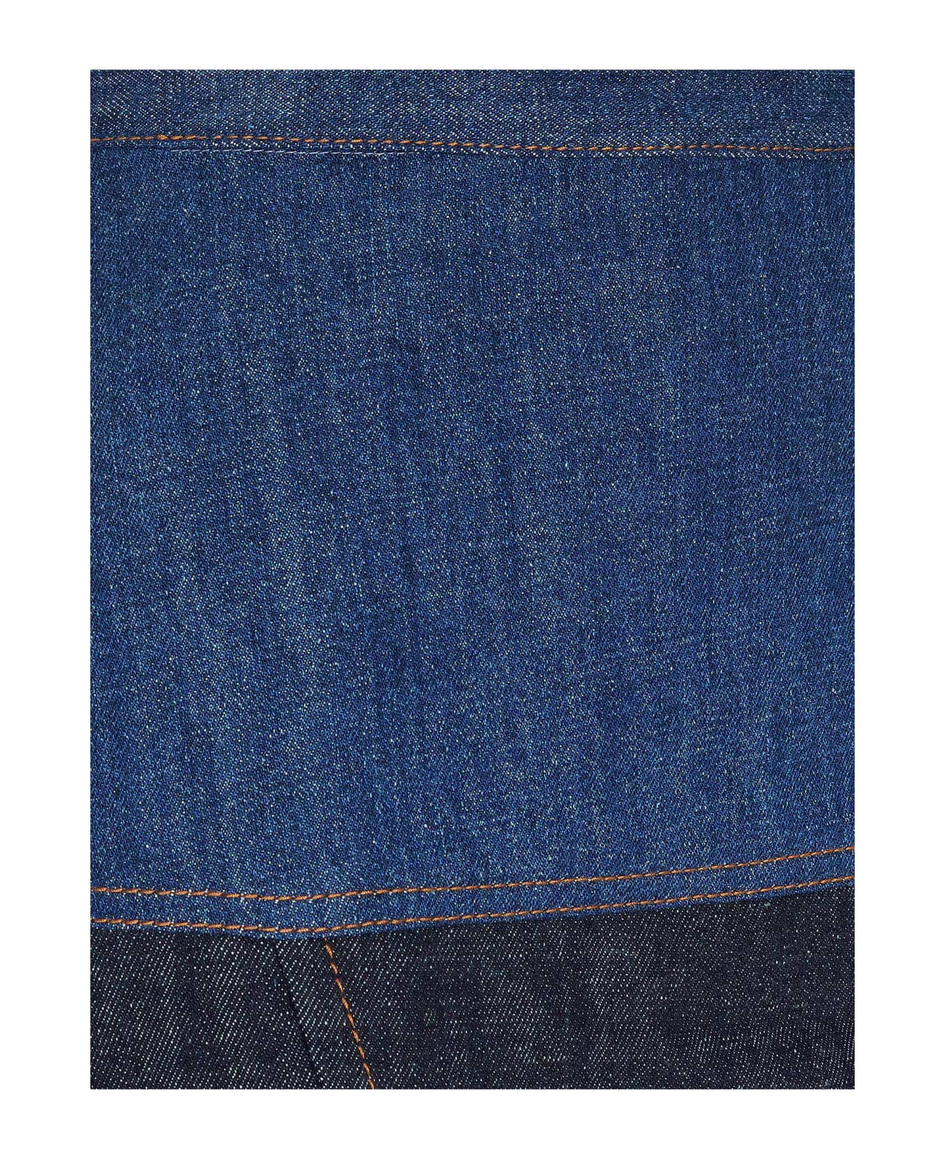 Fendi Bicolor Denim Skirt - Blue