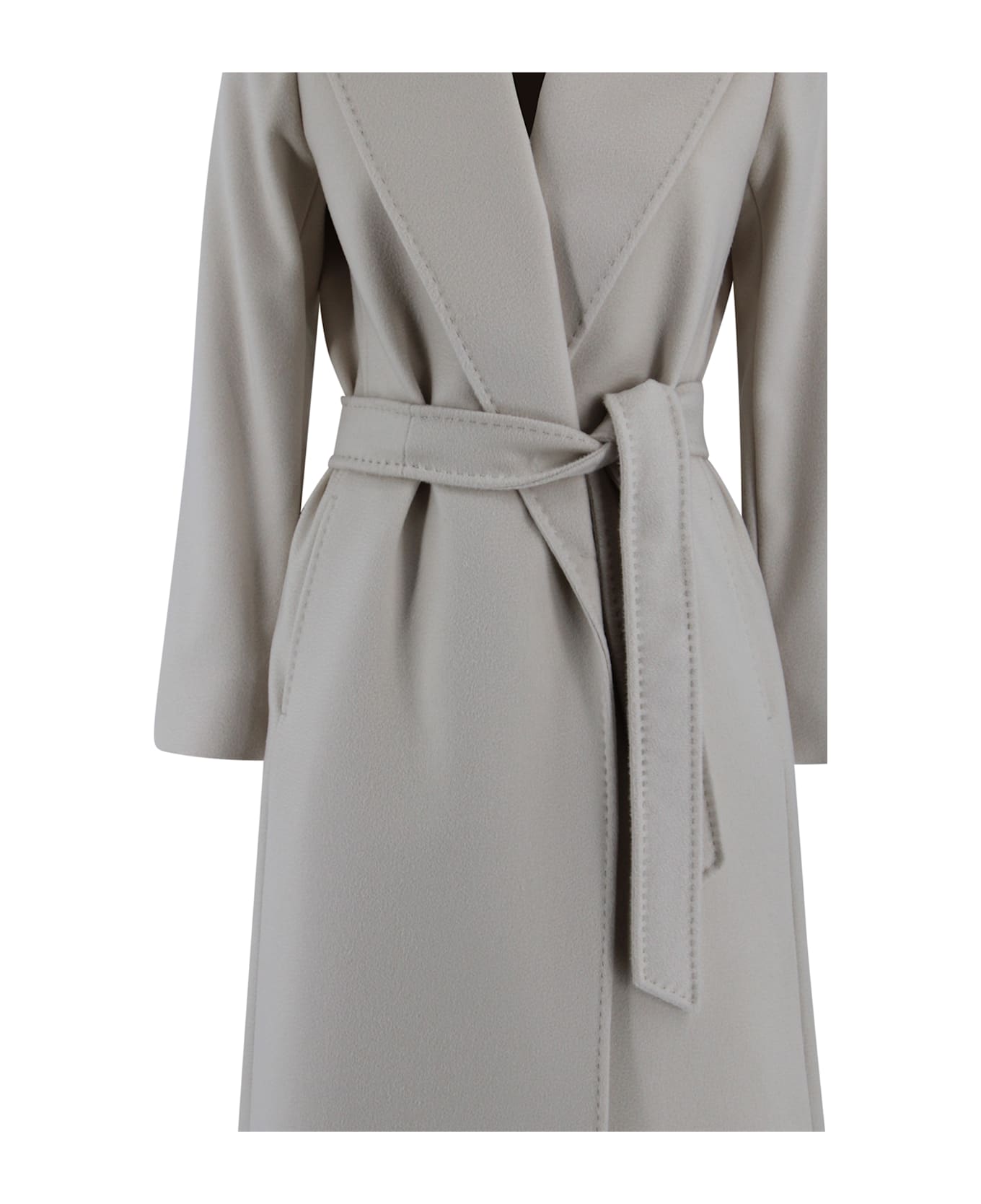 Max Mara Studio Pure Wool Drape Coat - Beige